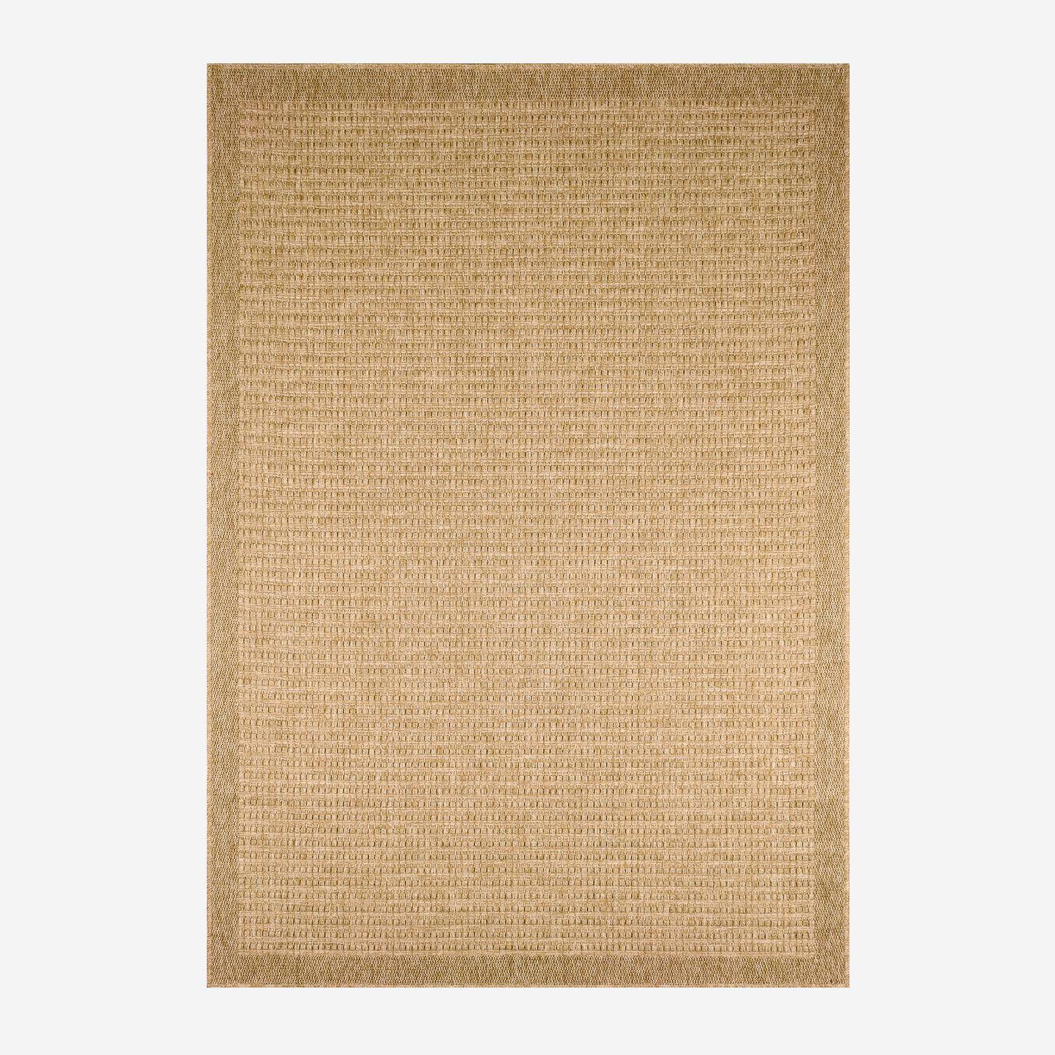 Tapis intérieur/extérieur rectangulaire effet toile de jute beige 160 x 230 cm - Finch,sweeek,Photo3