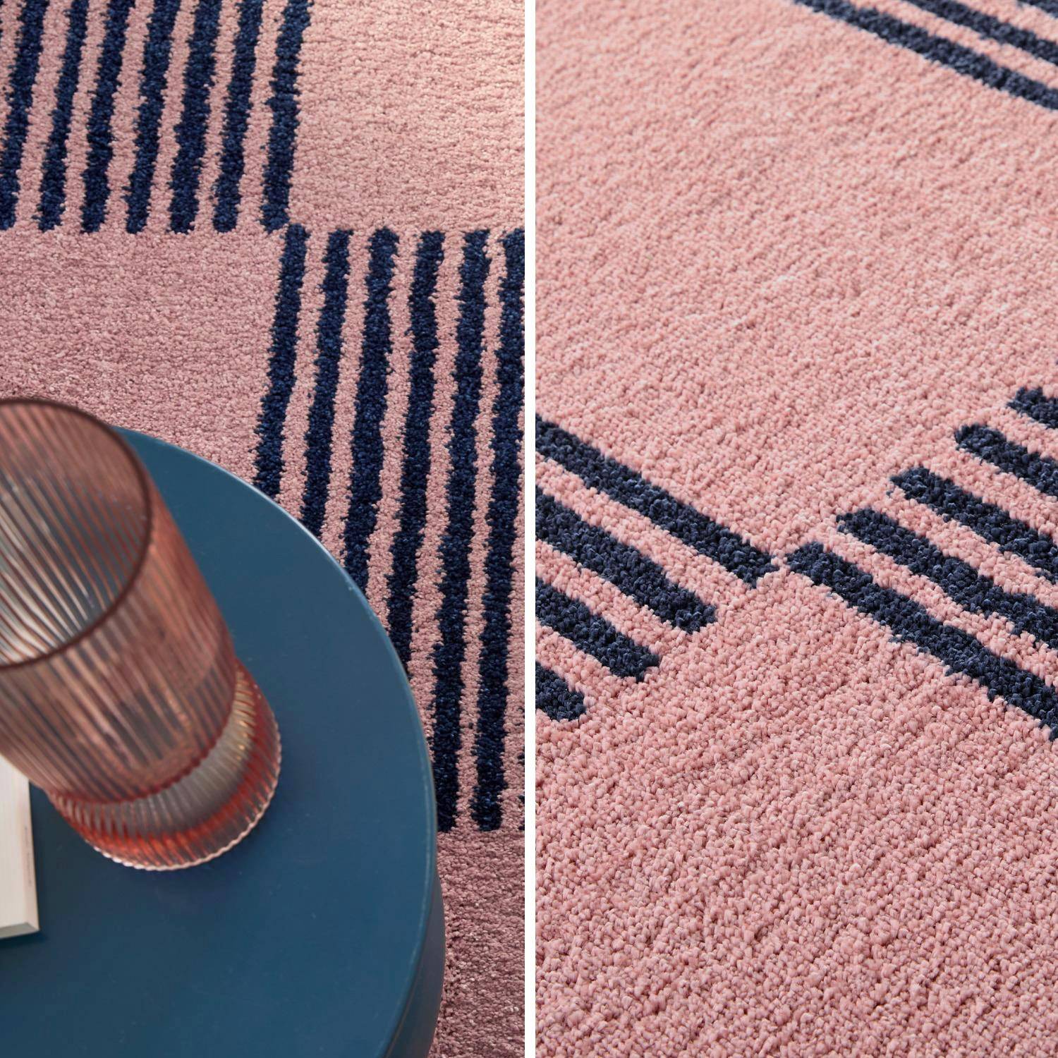 Alfombra interior con motivo damero azul y rosa, Fergew, 290x200x2 cm Photo2