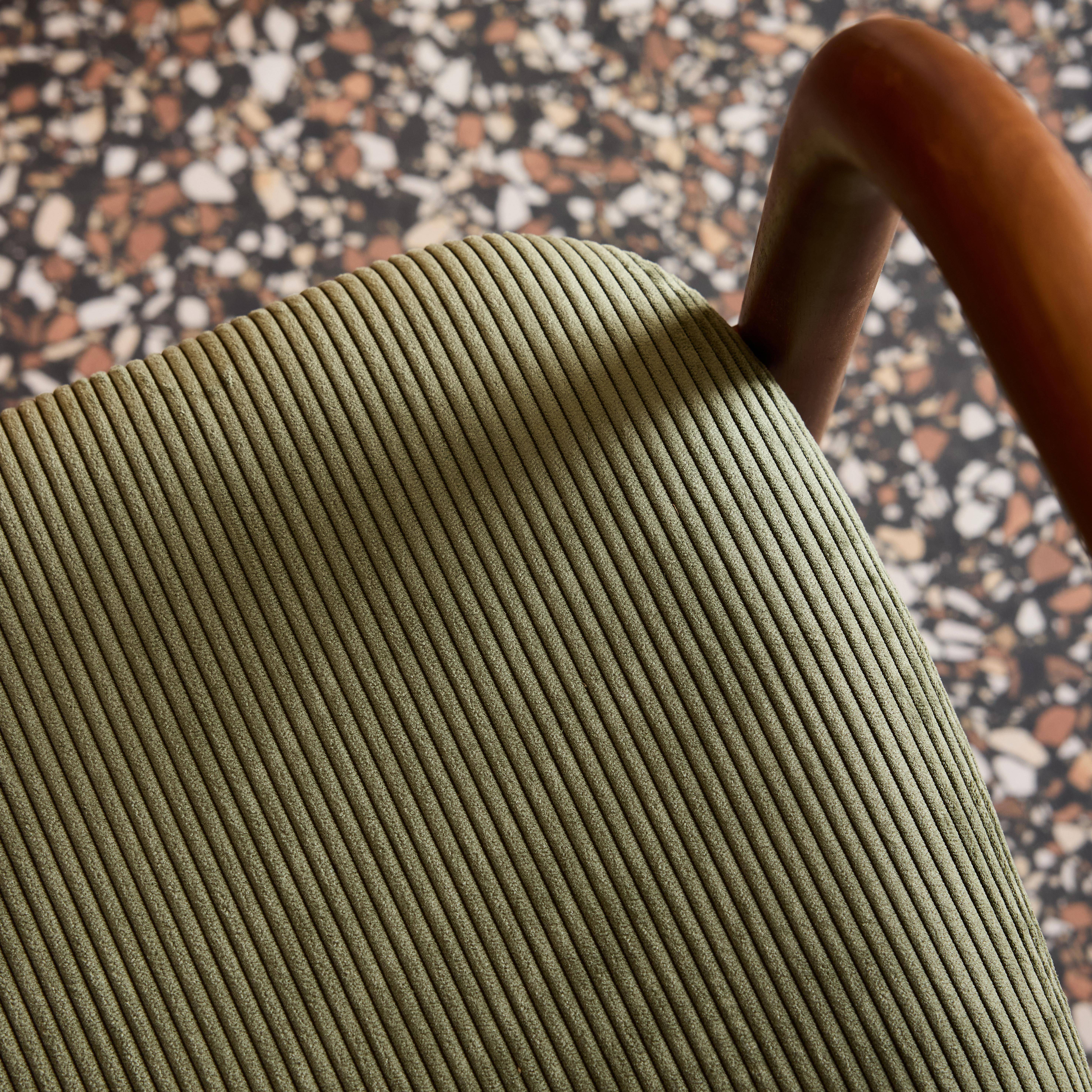 Silla vintage de madera de hevea nogal y pana, set de 2 Nogal - 55x58x79 cm,sweeek,Photo3