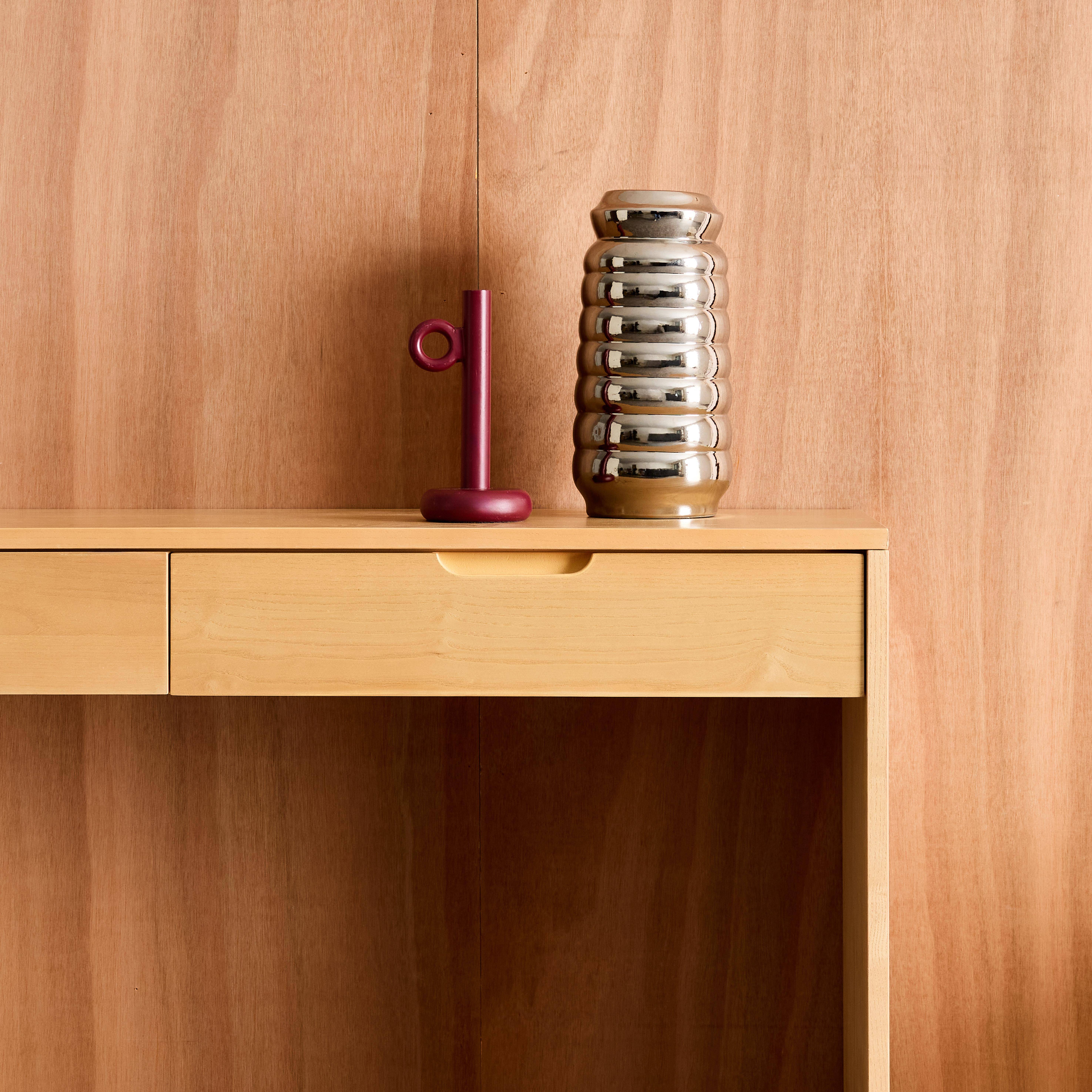 Wood Decor Console 2 Drawers, Tania, Natural, 120x35x75 cm Photo5