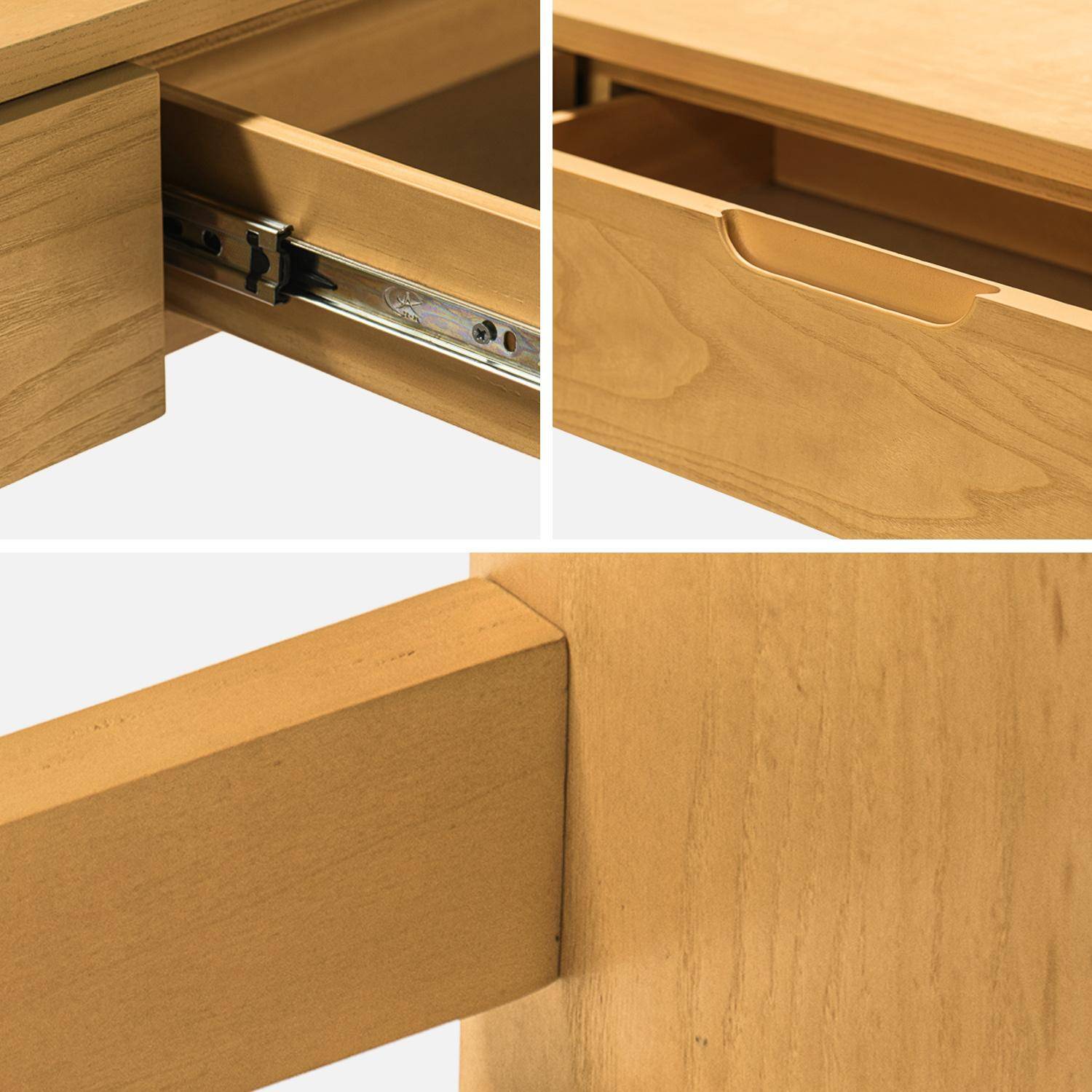 Console décor bois 2 tiroirs 120cm naturel - Tania Photo4