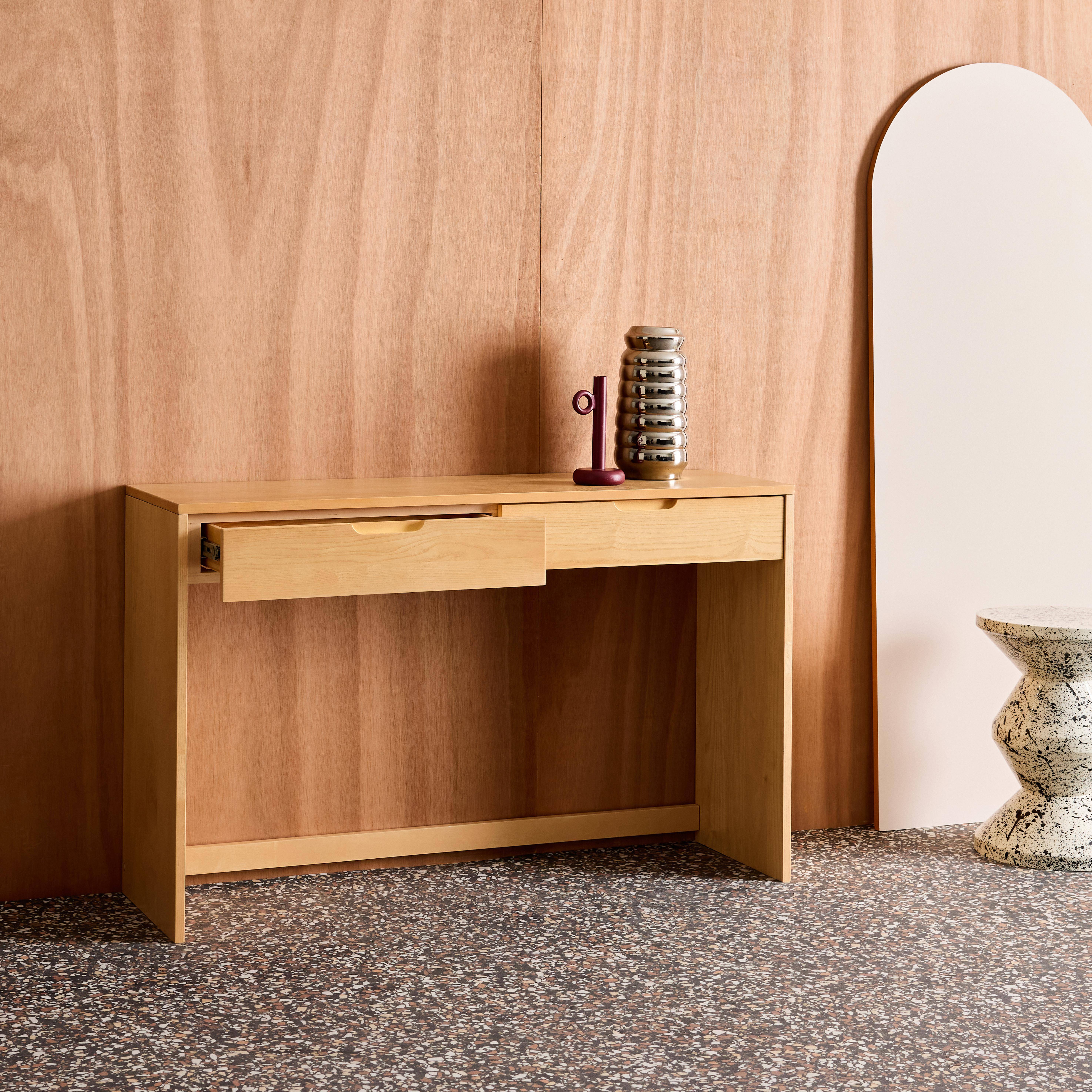 Wood Decor Console 2 Drawers, Tania, Natural, 120x35x75 cm Photo3