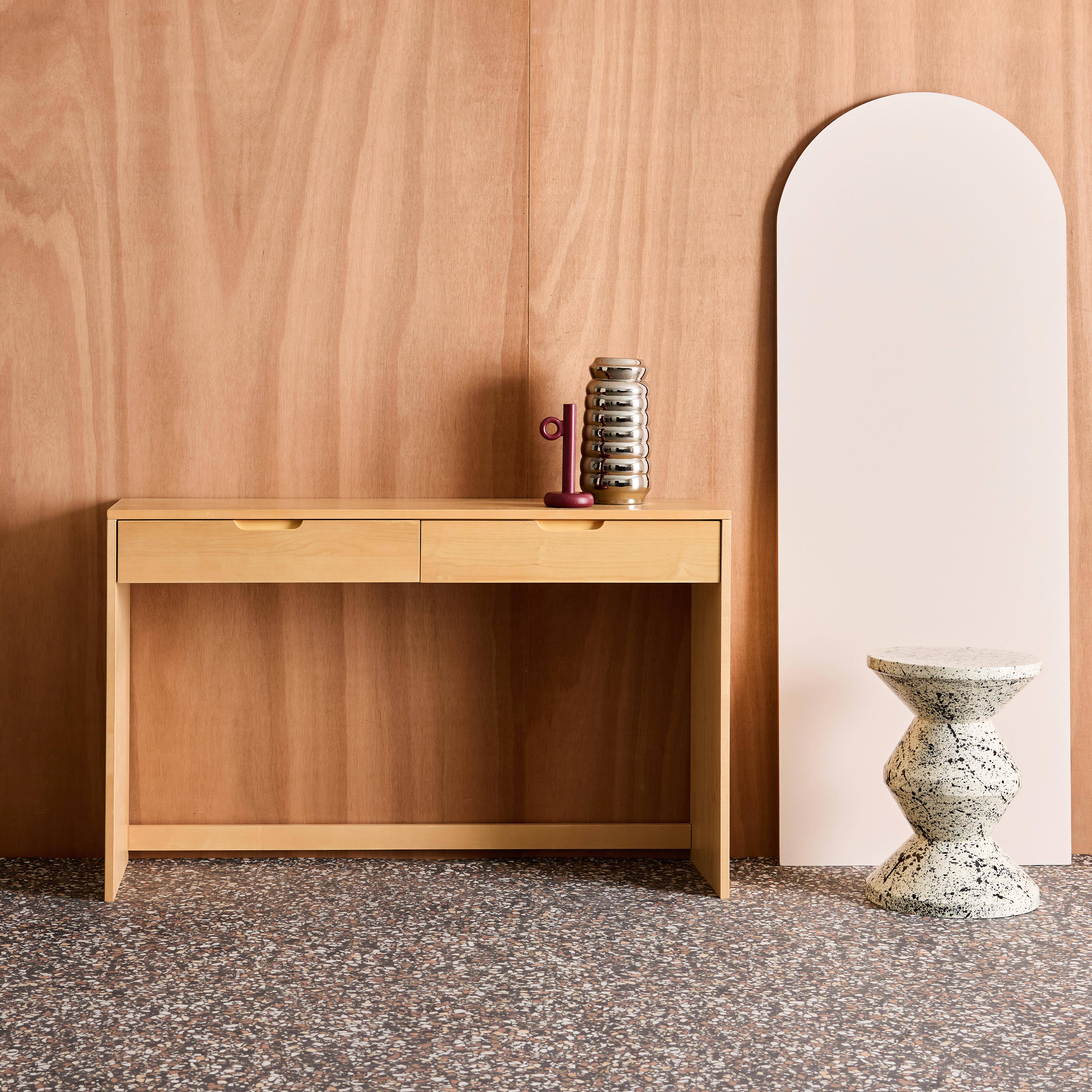 Wood Decor Console 2 Drawers, Tania, Natural, 120x35x75 cm,sweeek,Photo1