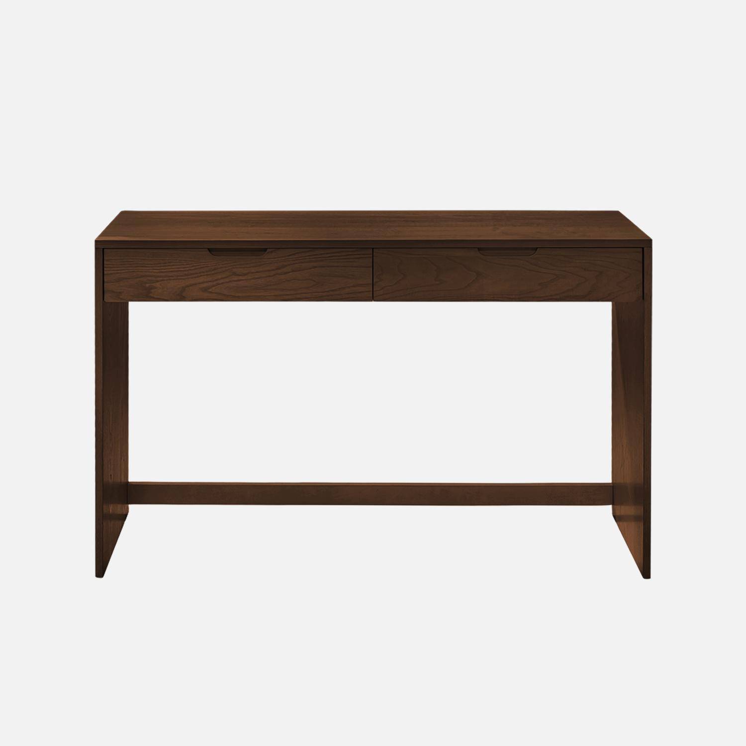 Console décor bois 2 tiroirs 120cm noyer - Tania,sweeek,Photo3