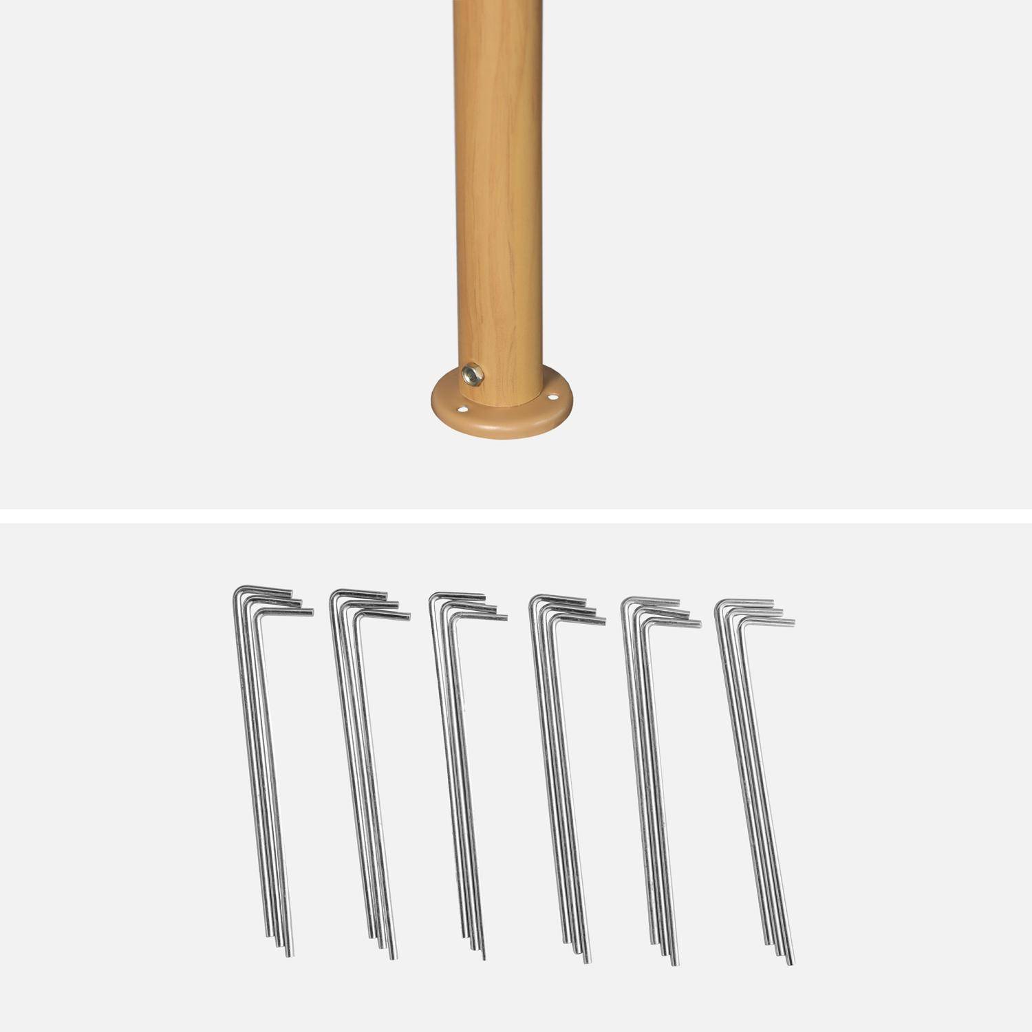 Tonnelle 3x3 m - Elusa -  Imitation bois, toile écru - Pergola avec rideaux, tente de jardin, barnum, chapiteau, réception,sweeek,Photo6