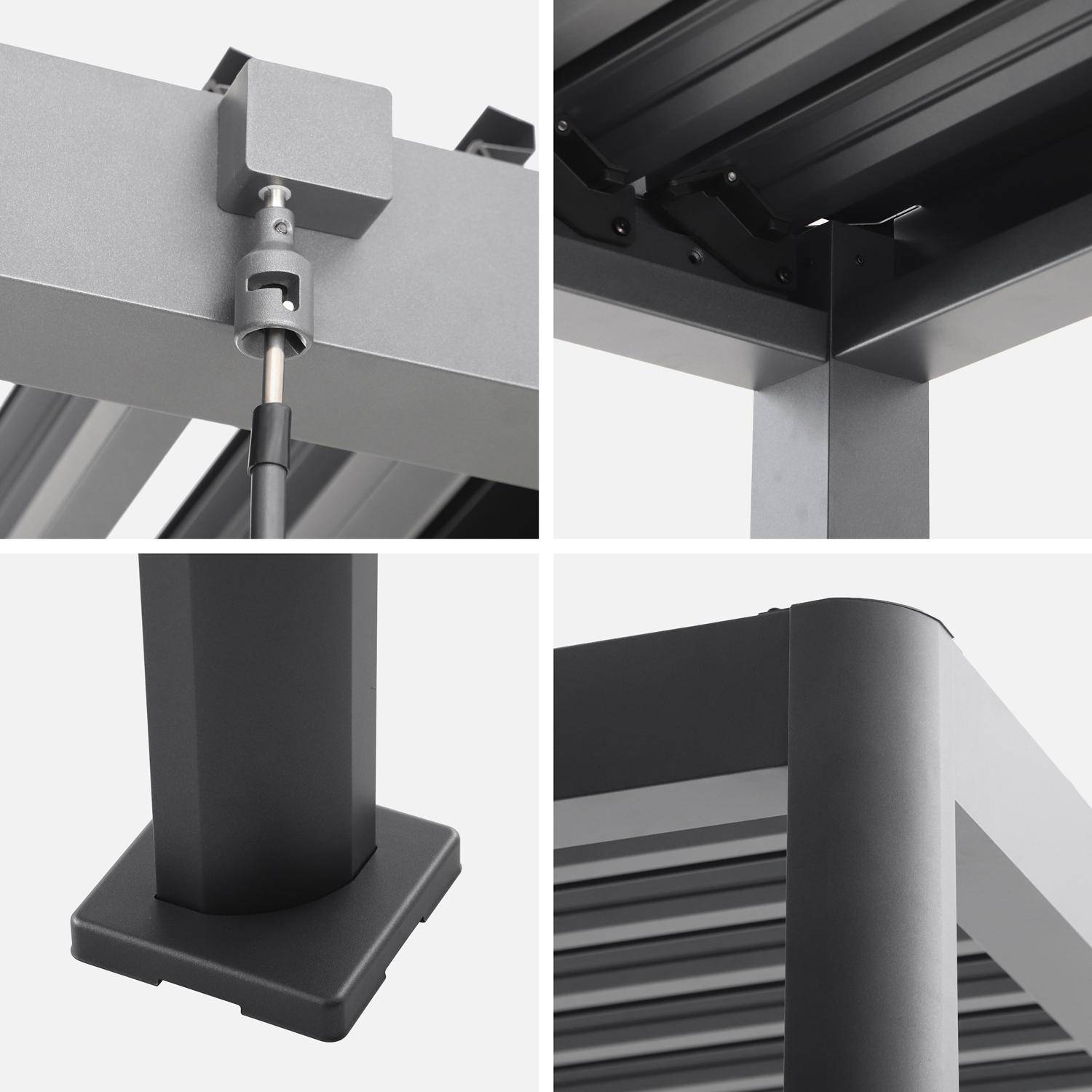 Pergola bioclimatique anthracite aluminium et acier lames orientables 4x3m - Imperial Photo5