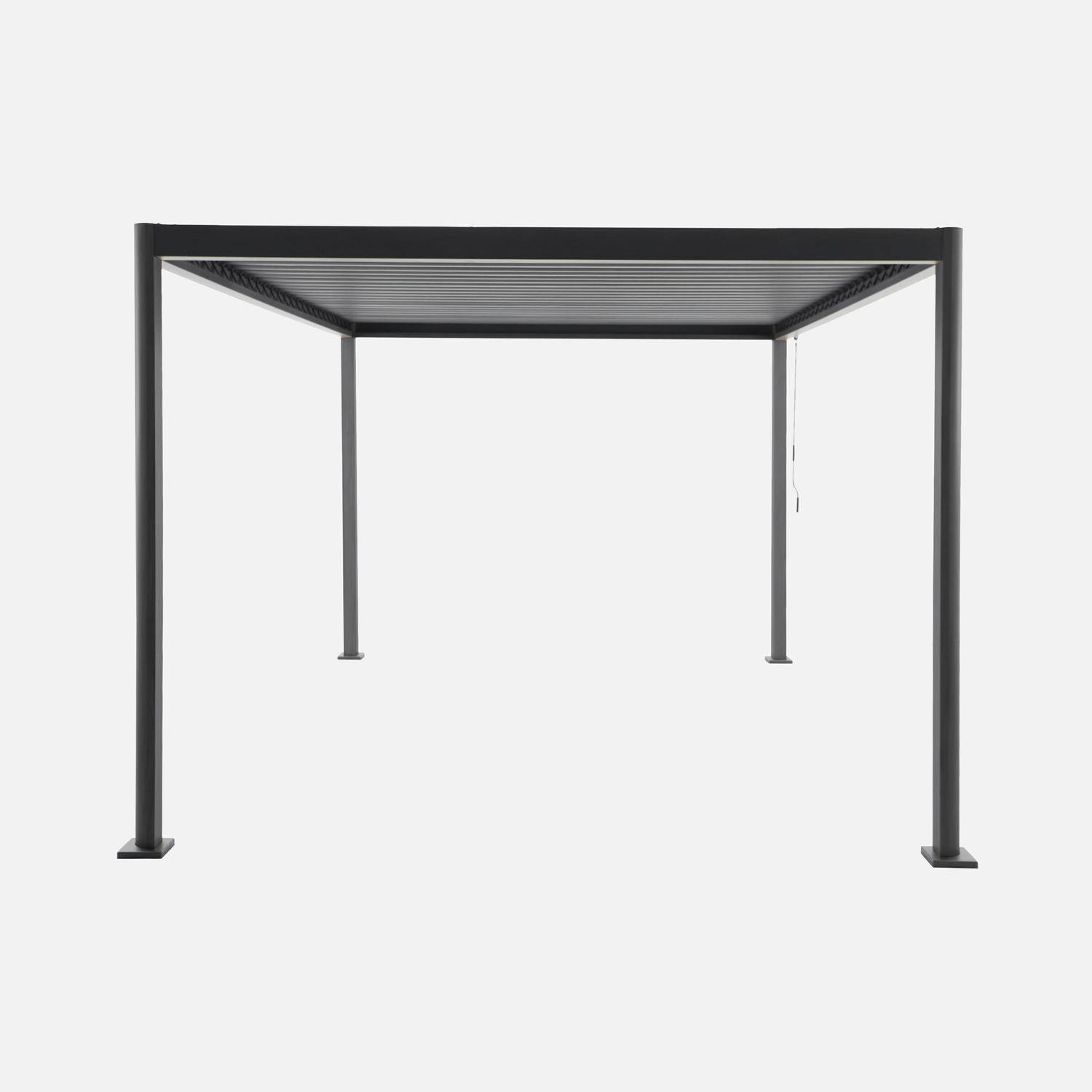 Pergola bioclimatique anthracite aluminium et acier lames orientables 4x3m - Imperial Photo2