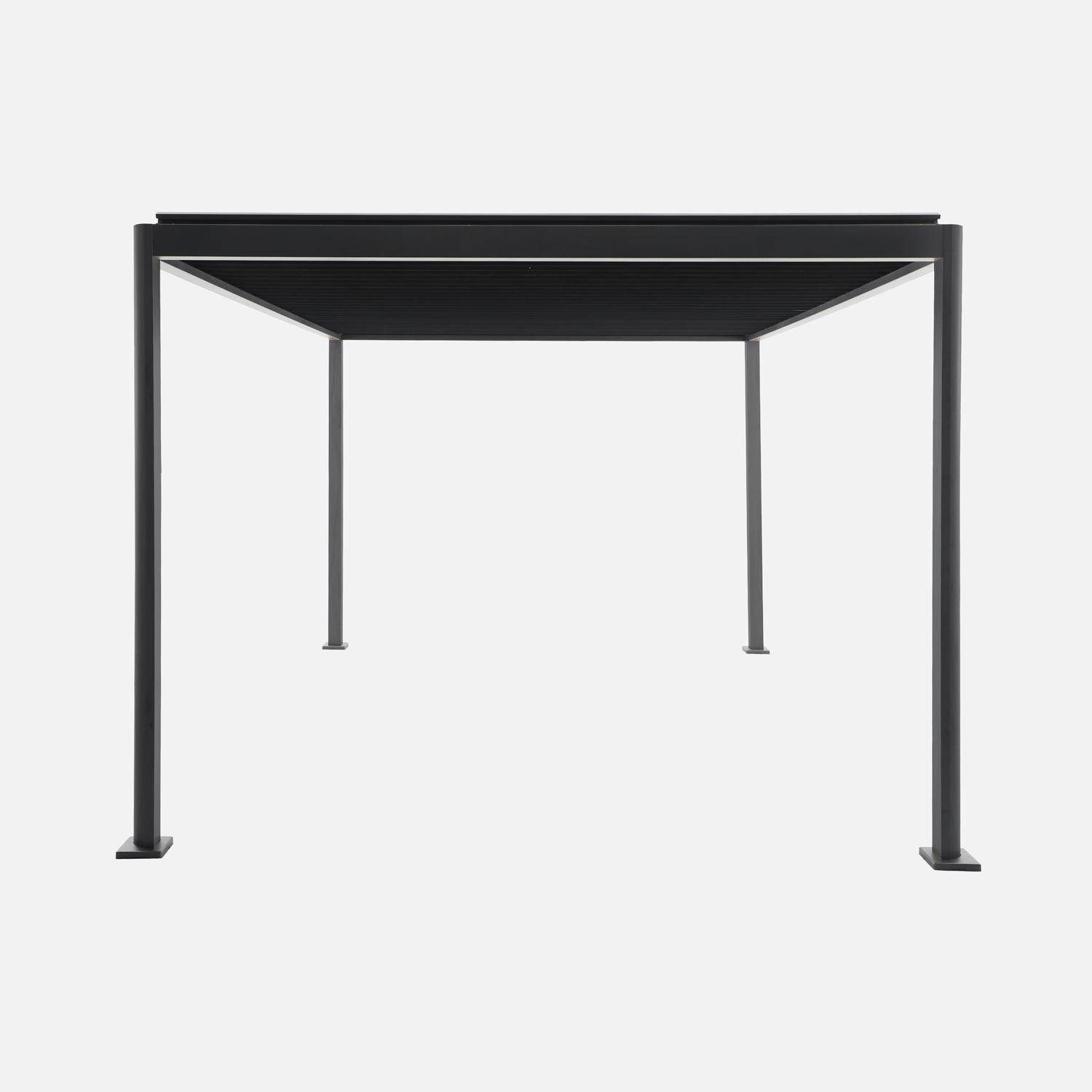 Pergola bioclimatique anthracite aluminium et acier lames orientables 4x3m - Imperial Photo3