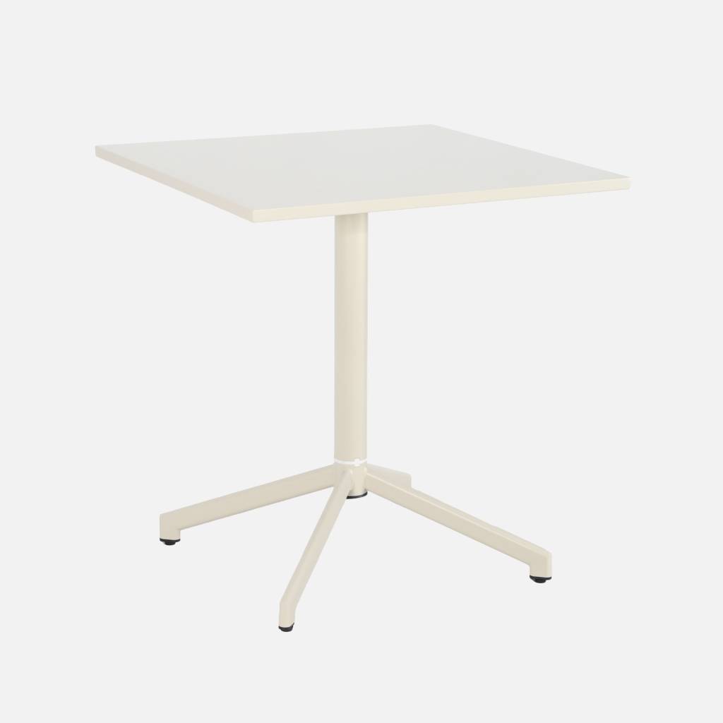 Table de jardin bistrot carrée pliante acier 70 cm beige