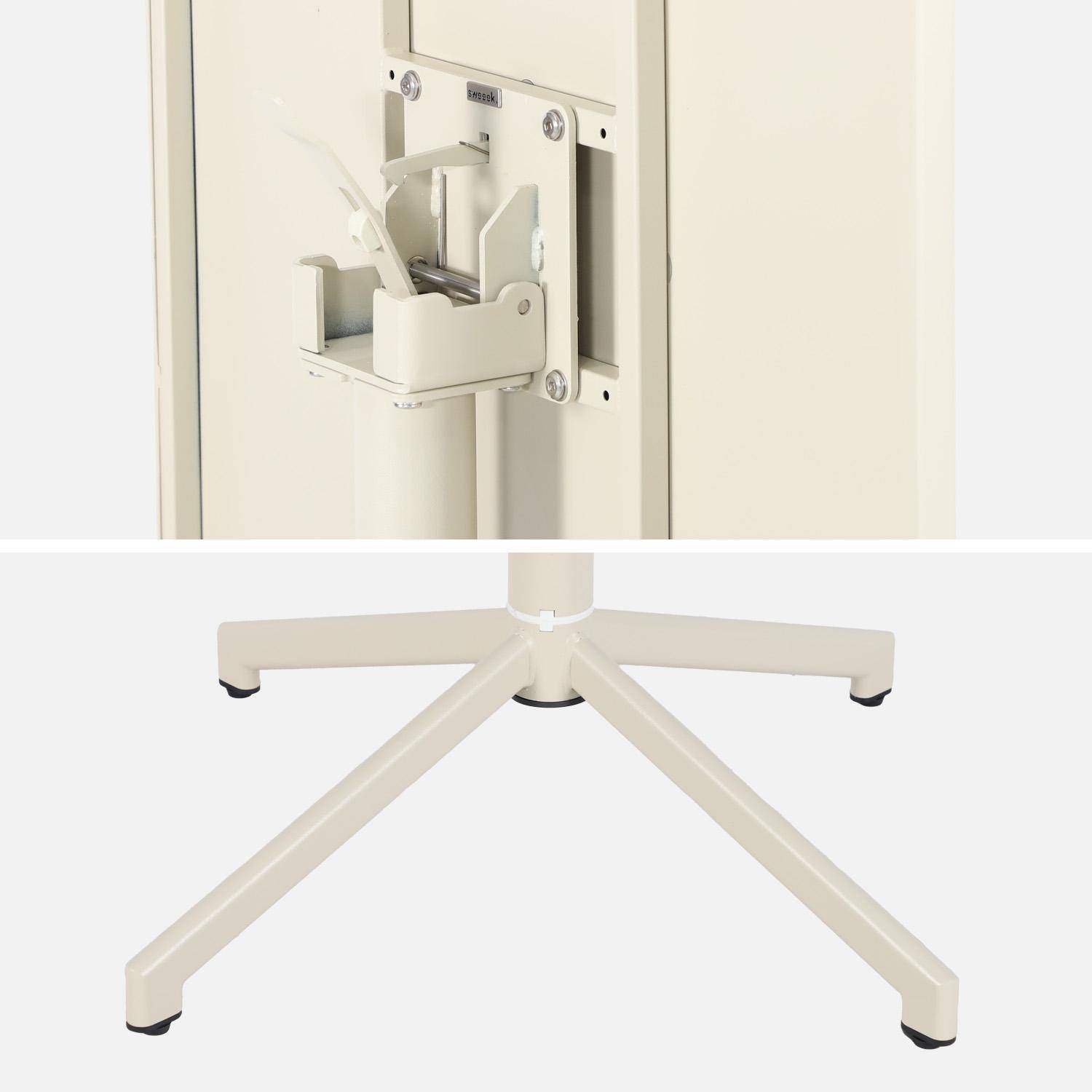 Table de jardin bistrot carrée pliante acier 2 places 70 cm beige - Chiara,sweeek,Photo5