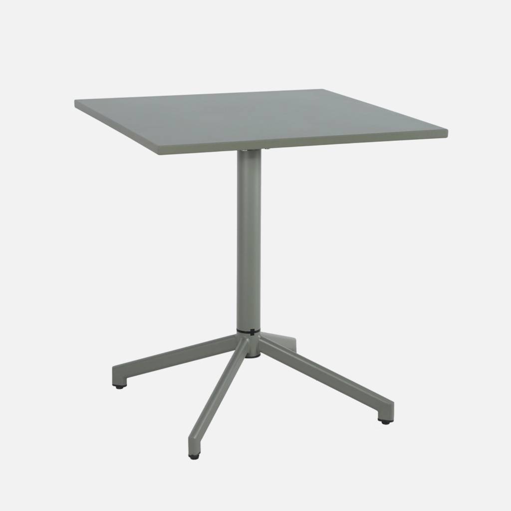Table de jardin bistrot carrée pliante acier 70 cm kaki