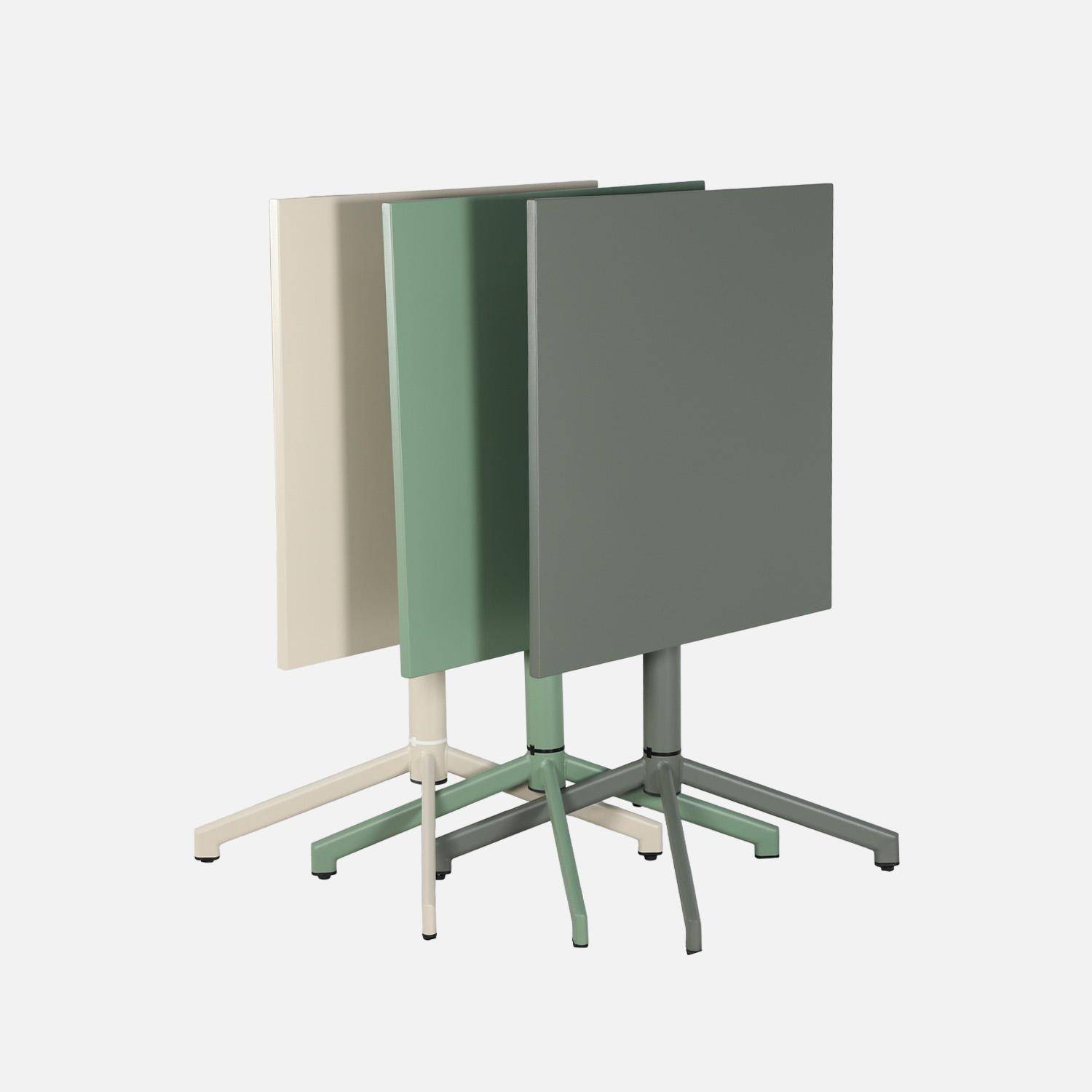 Bistrotuintafel van staal opklapbaar voor 2 personen kaki 70 x 70 x 74 cm - Chiara,sweeek,Photo7