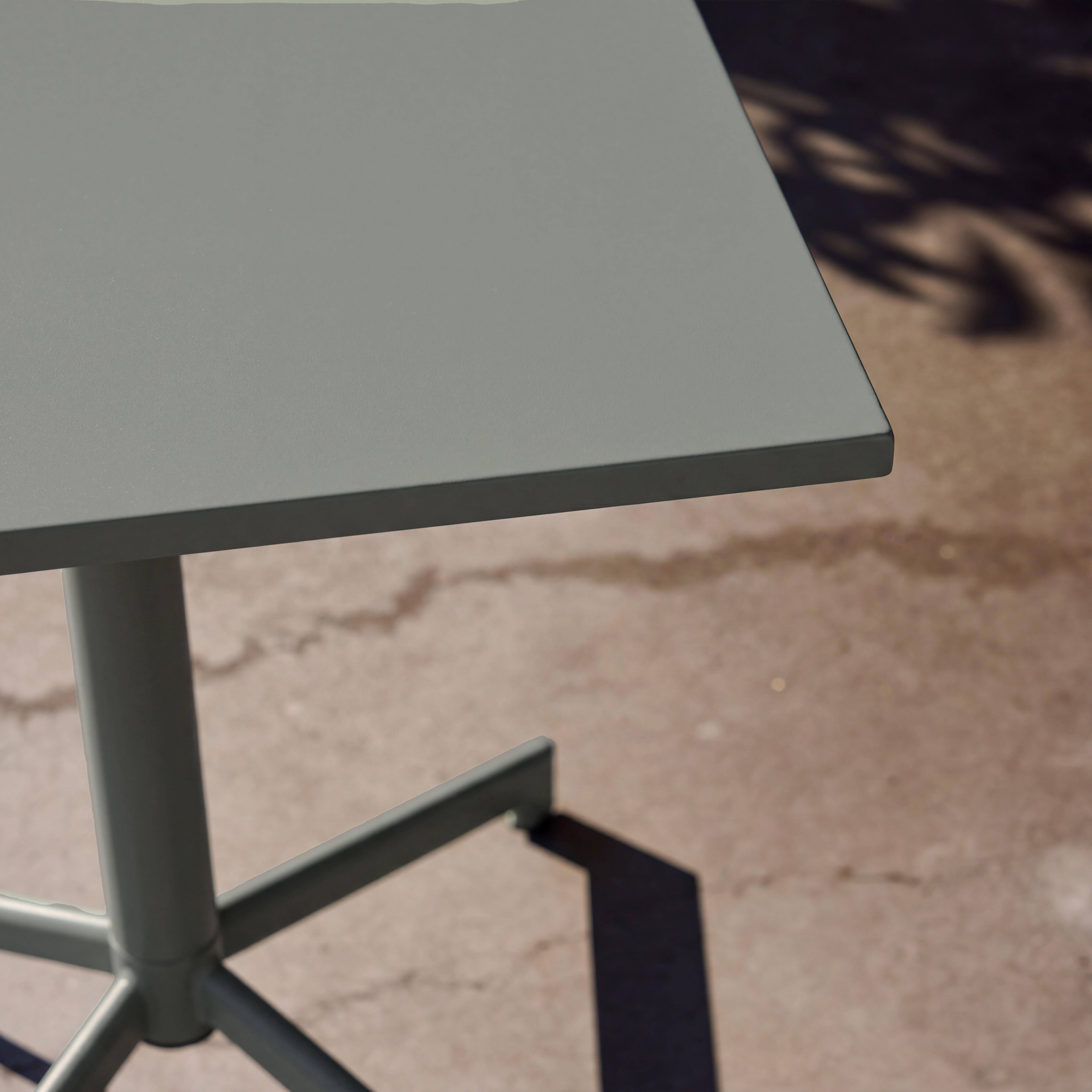 Bistrotuintafel van staal opklapbaar voor 2 personen kaki 70 x 70 x 74 cm - Chiara Photo3