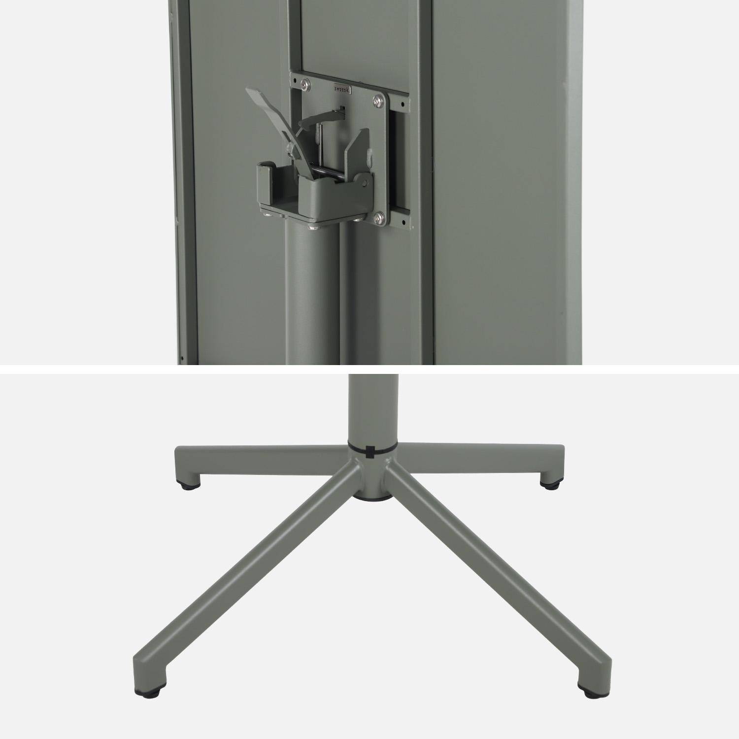 Bistrotuintafel opklapbaar voor 2 personen van staal kaki 70 x 70 x 74 cm - Chiara,sweeek,Photo5