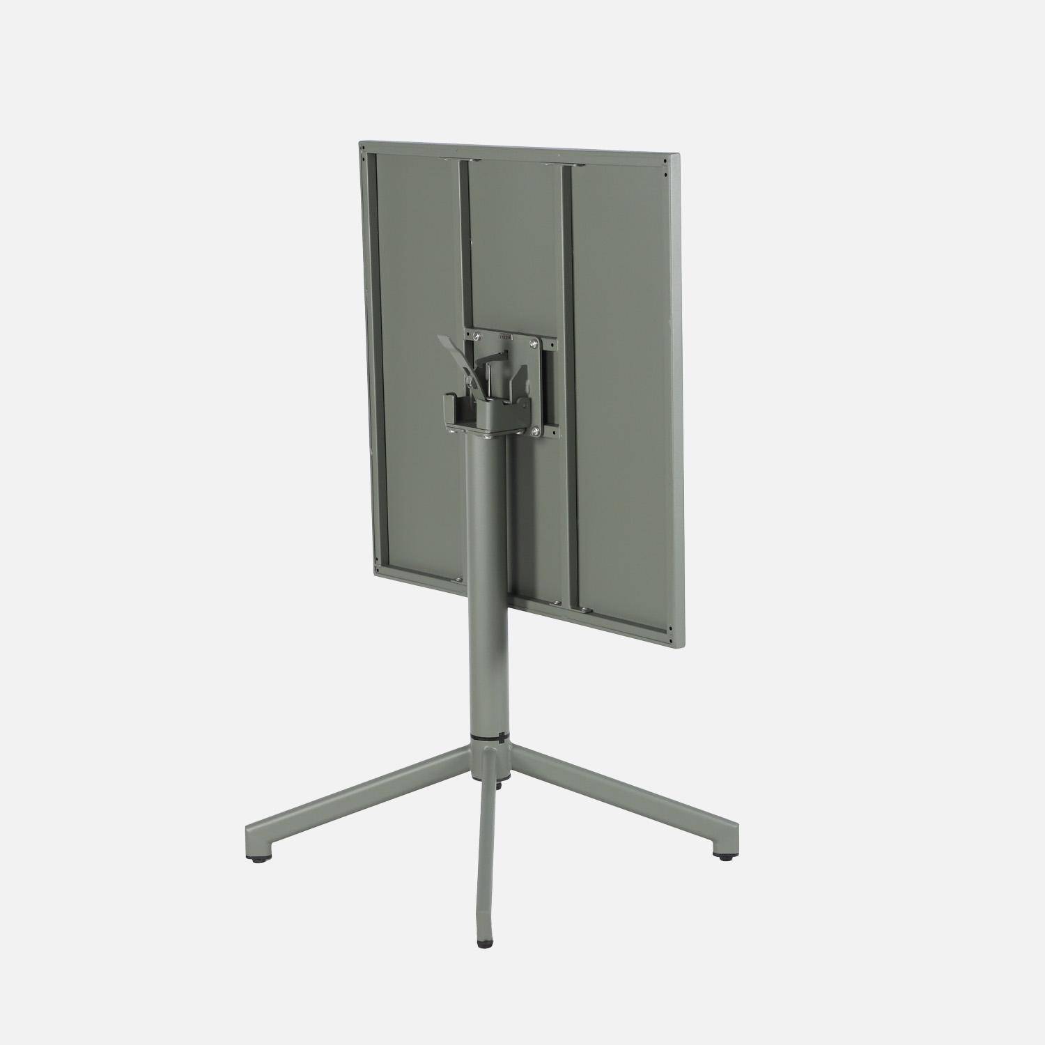 Table de jardin bistrot carrée pliante acier 2 places 70 cm kaki - Chiara,sweeek,Photo4