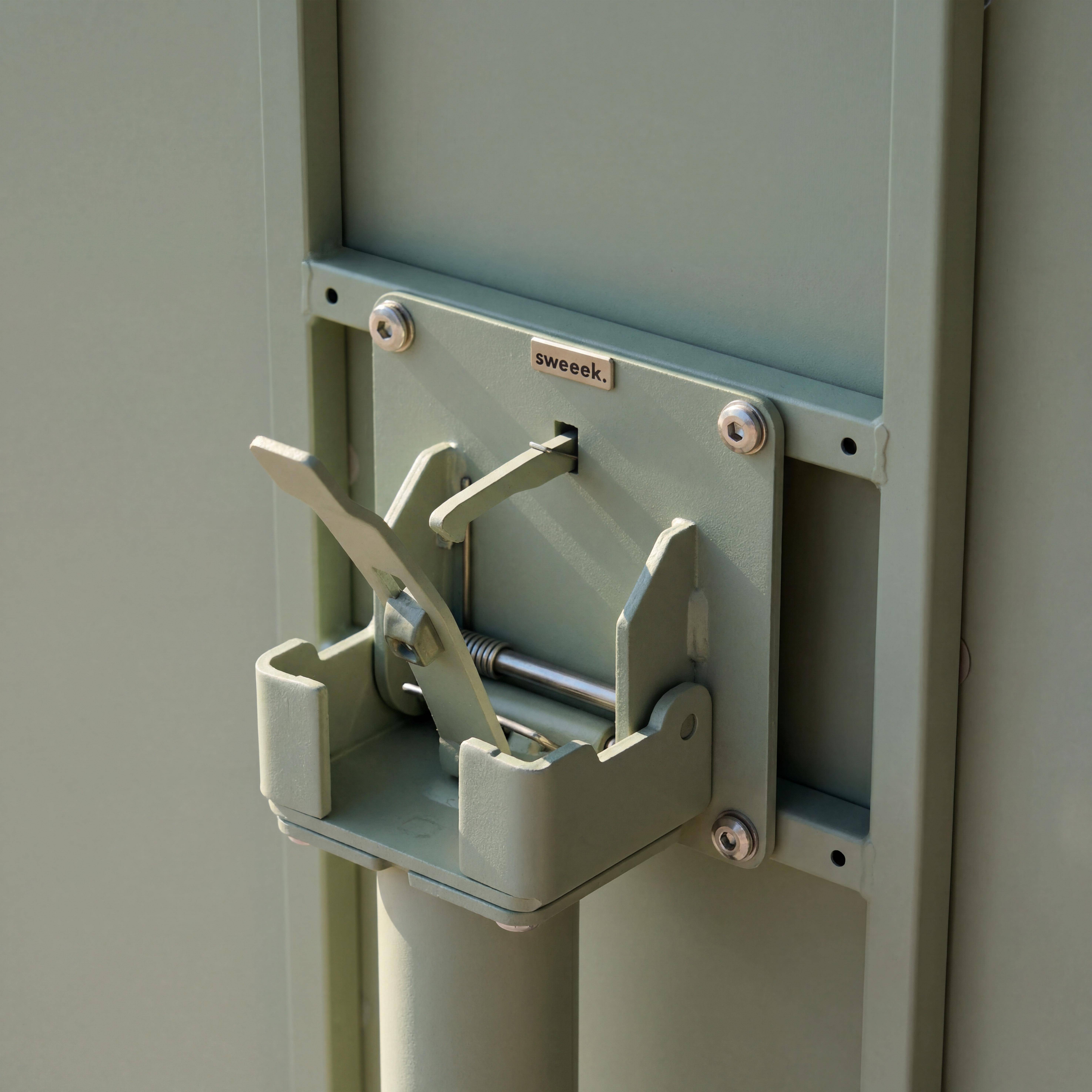 Table de jardin bistrot carrée pliante acier 2 places 70 cm vert de gris - Chiara Photo4