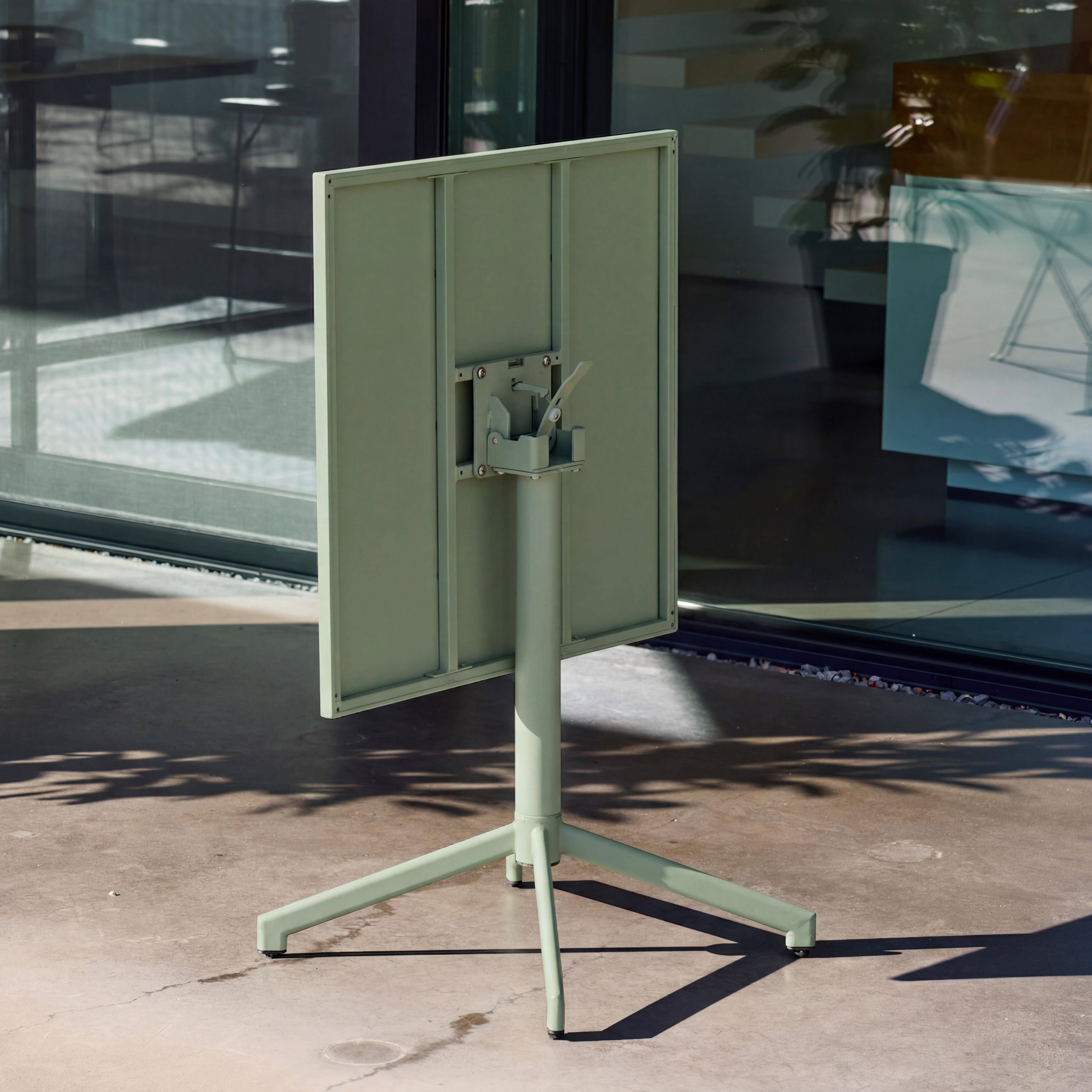 Table de jardin bistrot carrée pliante acier 2 places 70 cm vert de gris - Chiara Photo5