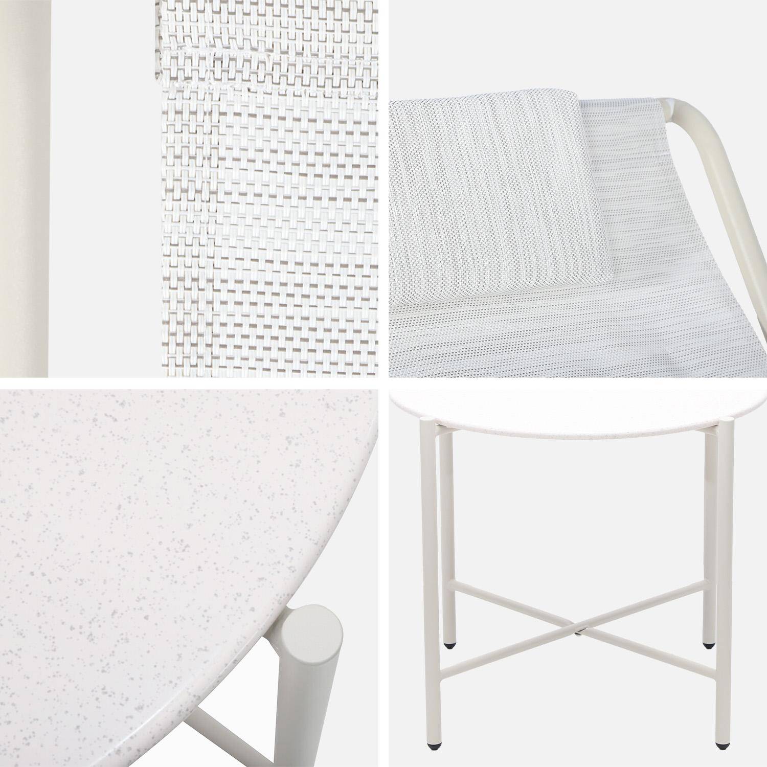 Conjunto de 2 poltronas reclináveis com mesa redonda em aço Bege - 101x76x66 cm,sweeek,Photo5