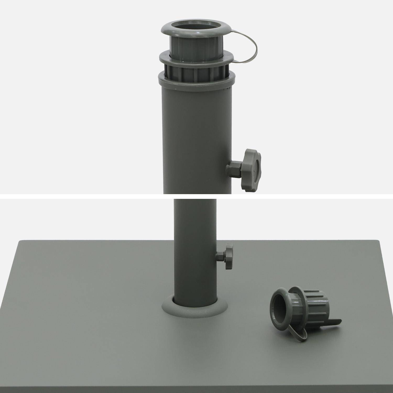 Pied carré en acier kaki pour parasol à mât central - Terra,sweeek,Photo3