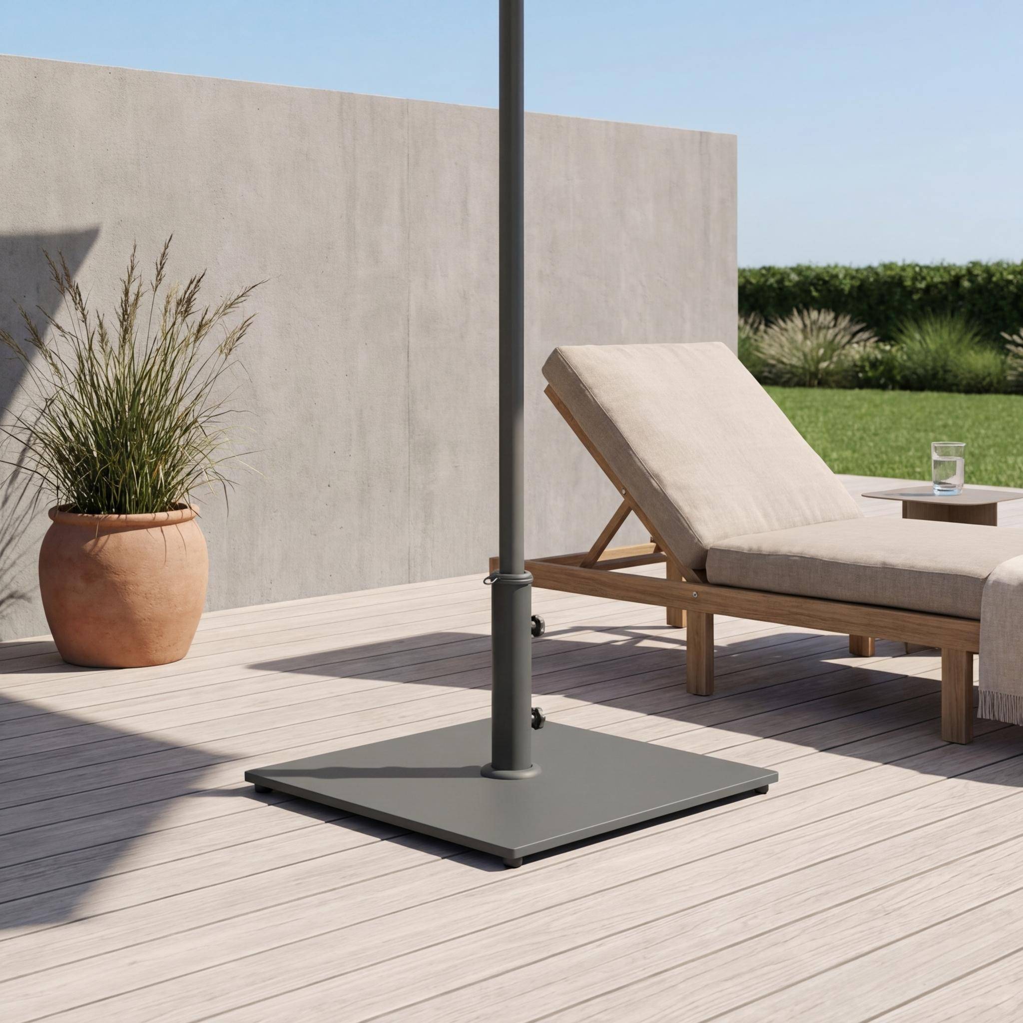 Vierkante voet voor parasol met centrale mast kaki 51,7 x 51,7 x 32 cm - Terra Photo1