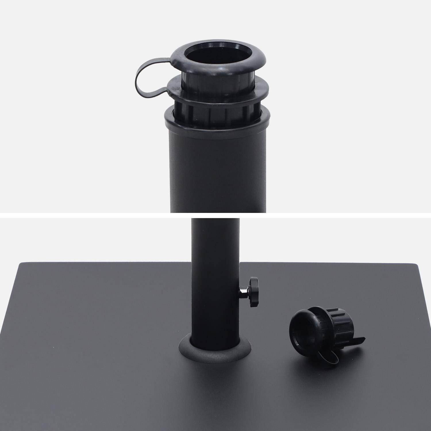 Base cuadrada para parasol de mástil central, Terra, Negro, 51.5x51.5x31 cm Photo3