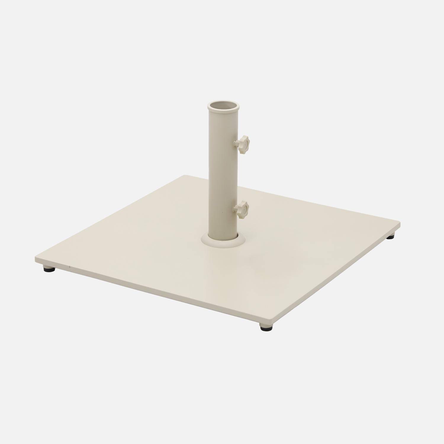 Quadratischer Ständer aus Stahl für geraden Sonnenschirm, beige - Terra,sweeek,Photo2