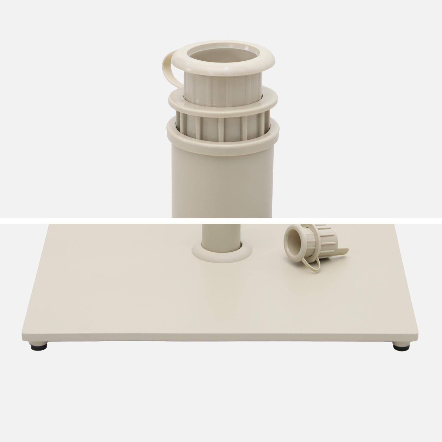 Quadratischer Ständer aus Stahl für geraden Sonnenschirm, beige - Terra,sweeek,Photo4