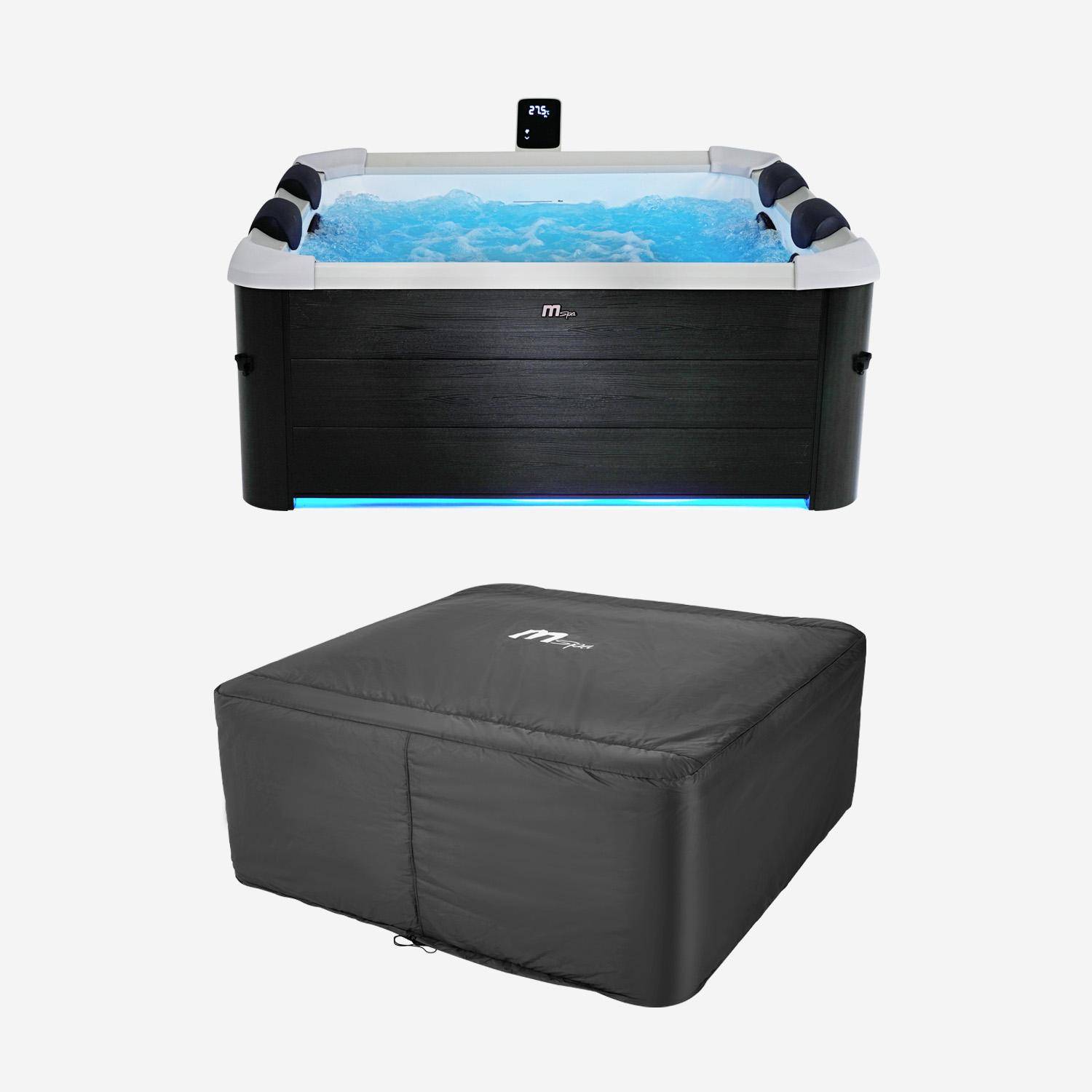 Housse de protection intégrale pour spa OSLO PLUS 6 places Ø 188 x 70cm noir,sweeek,Photo3