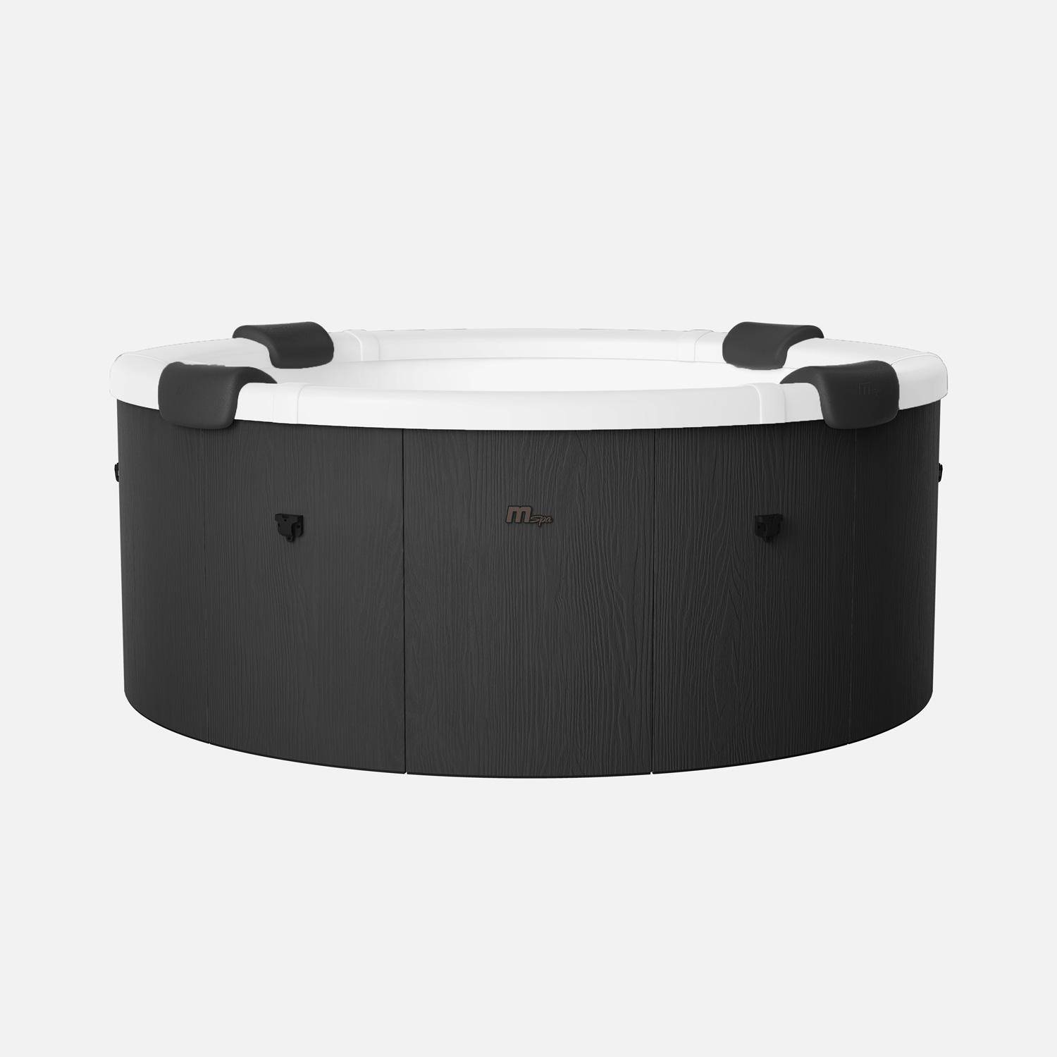 Spa rigide 6 places 180cm rond hydromassage 4 coussins bâche + housse anthracite - Denver,sweeek,Photo4