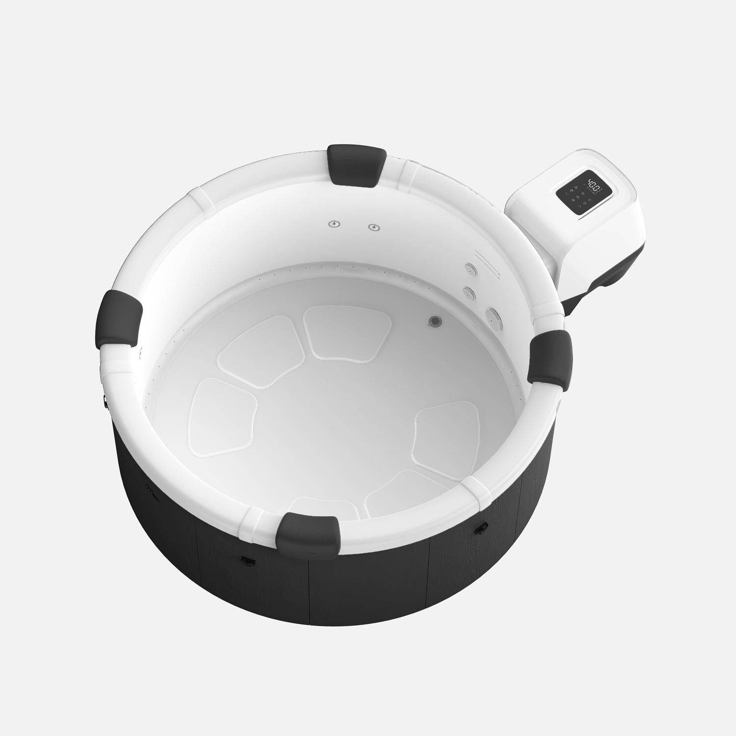 Spa rigide 6 places 180cm rond hydromassage 4 coussins bâche + housse anthracite - Denver Photo5