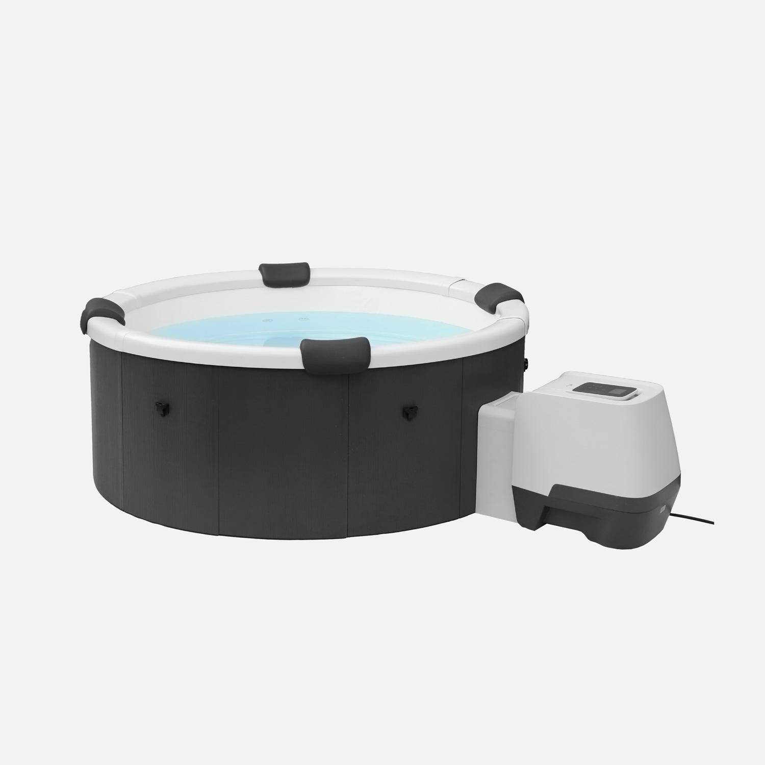 Spa rigide 6 places 180cm rond hydromassage 4 coussins bâche + housse anthracite - Denver Photo6