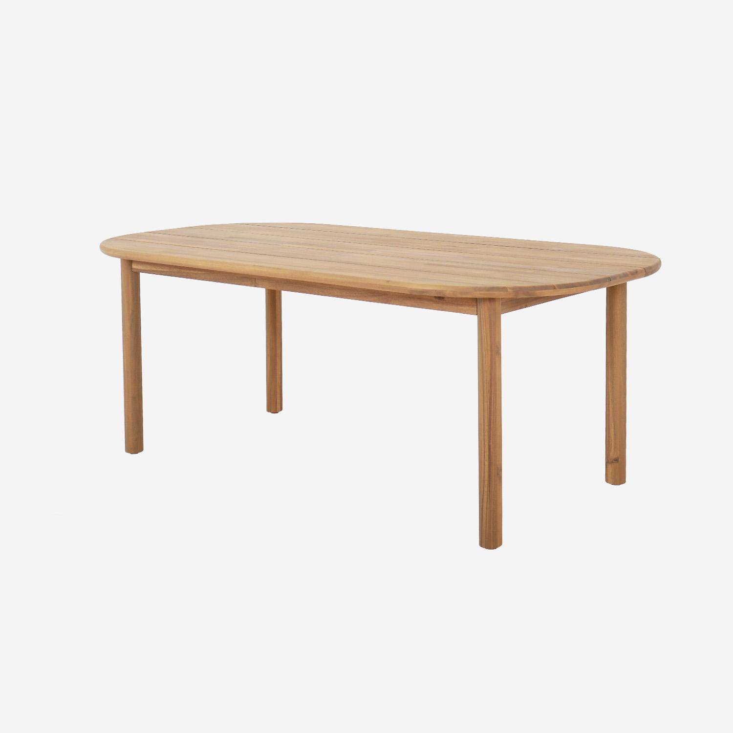 Rechthoekige 6-persoons tuintafel acaciahout naturel 200x100x75cm - Sorrento,sweeek,Photo2