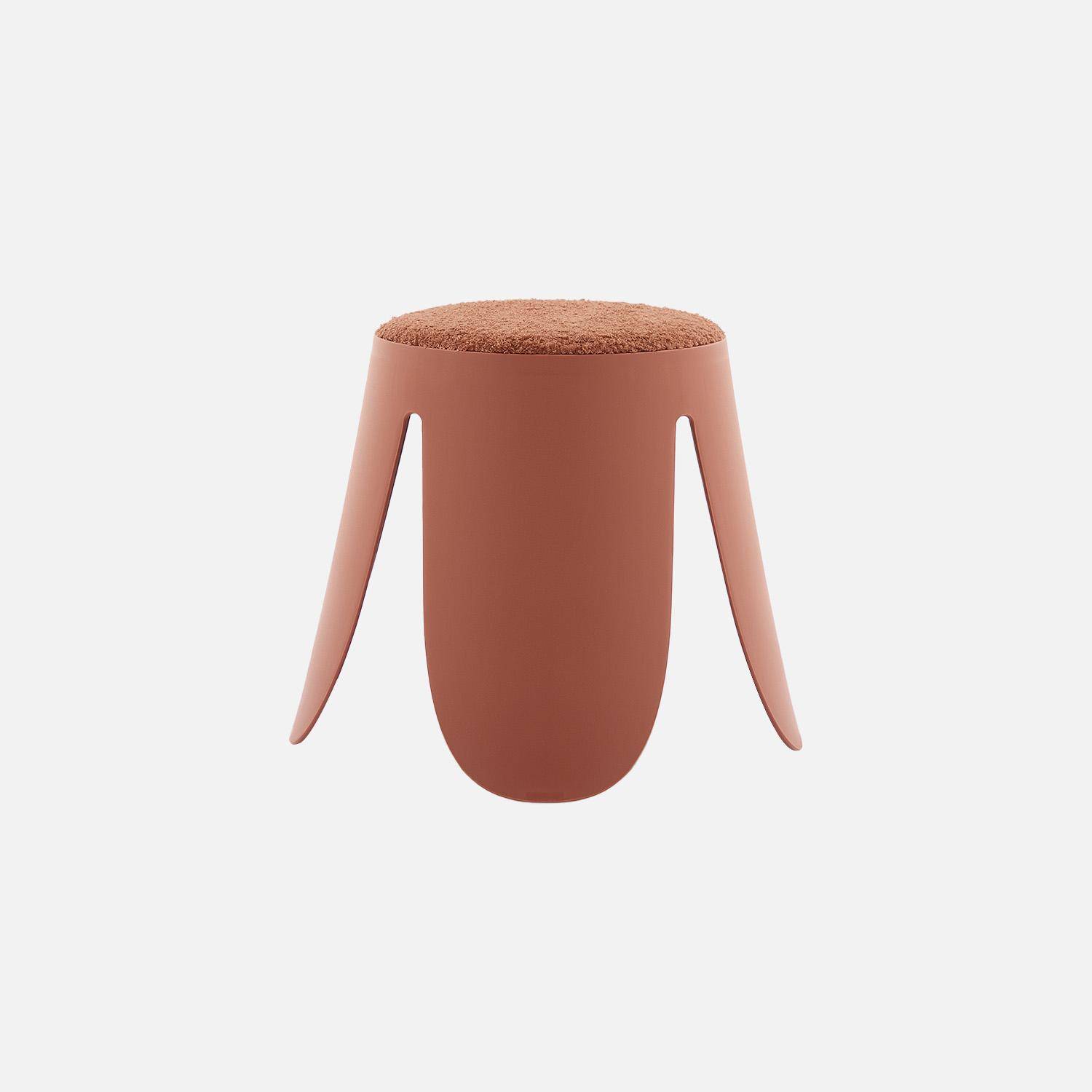 Stapelbare kinderkrukjes bouclé textuur (set van 2) terracotta Ø36/25 x H 31cm - Niki Kids,sweeek,Photo2