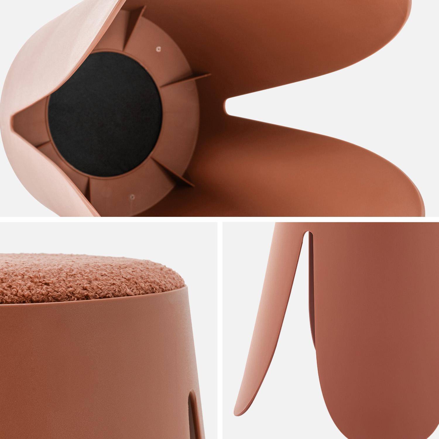 Stapelbare kinderkrukjes bouclé textuur (set van 2) terracotta Ø36/25 x H 31cm - Niki Kids,sweeek,Photo4