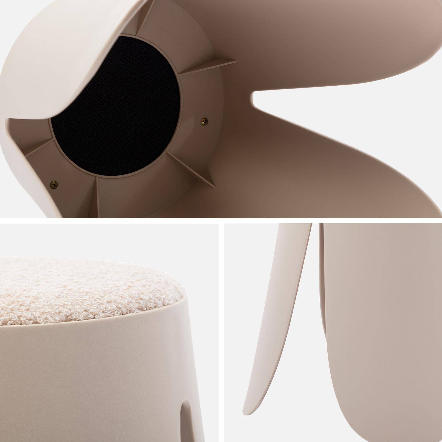 Stapelbare kinderkrukjes bouclé textuur (set van 2) beige Ø36/25 x H 31cm - Niki Kids,sweeek,Photo4