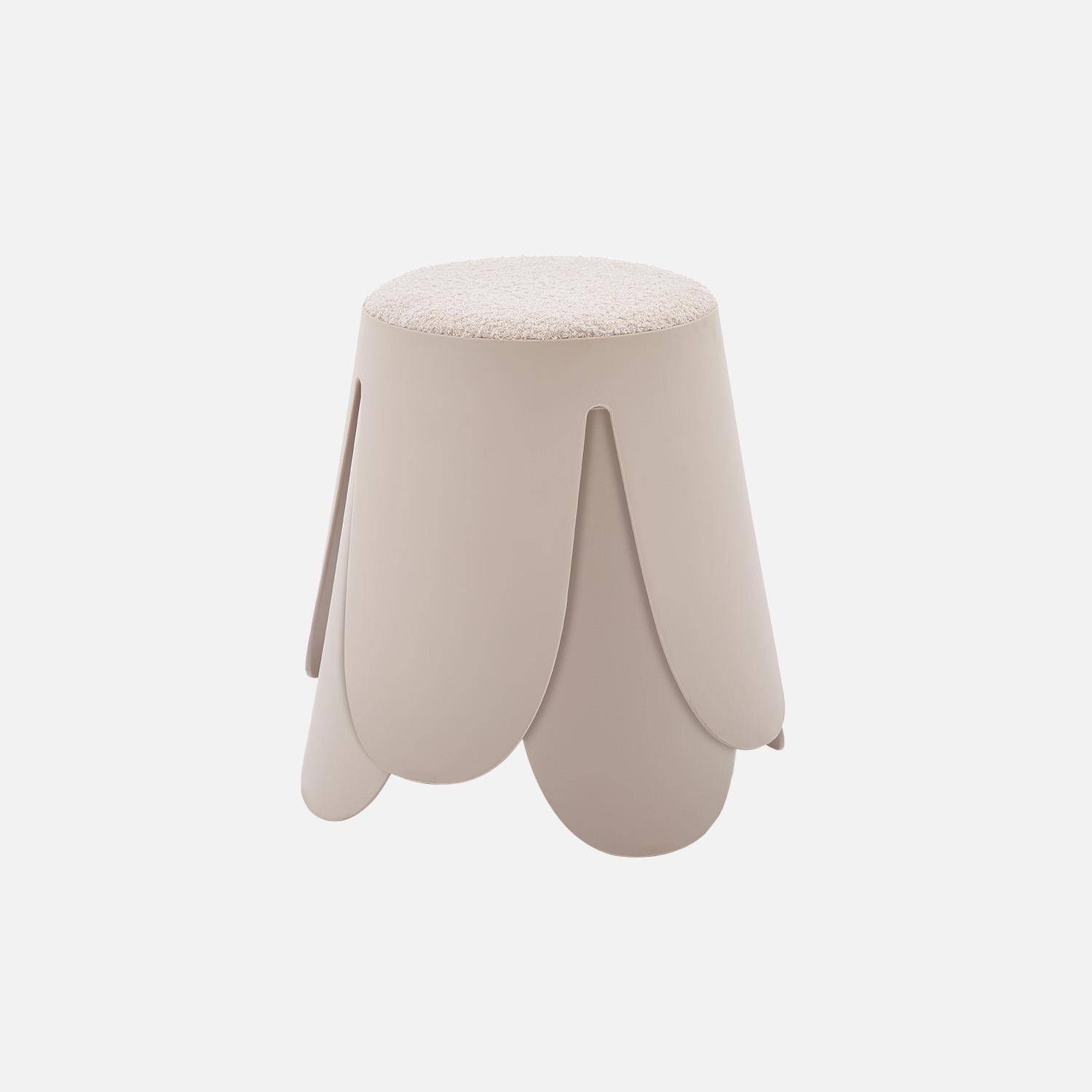 Stapelbare kinderkrukjes bouclé textuur (set van 2) beige Ø36/25 x H 31cm - Niki Kids,sweeek,Photo3