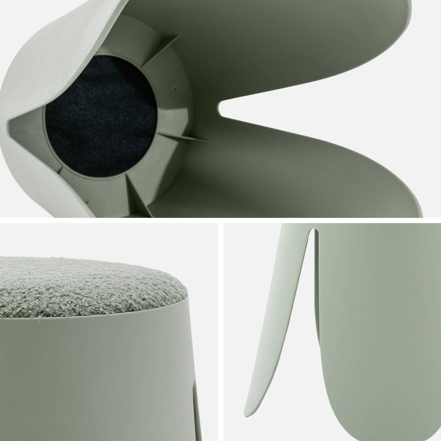 Stapelbare kinderkrukjes bouclé textuur (set van 2) celadon groen Ø36/25 x H 31cm - Niki Kids,sweeek,Photo4