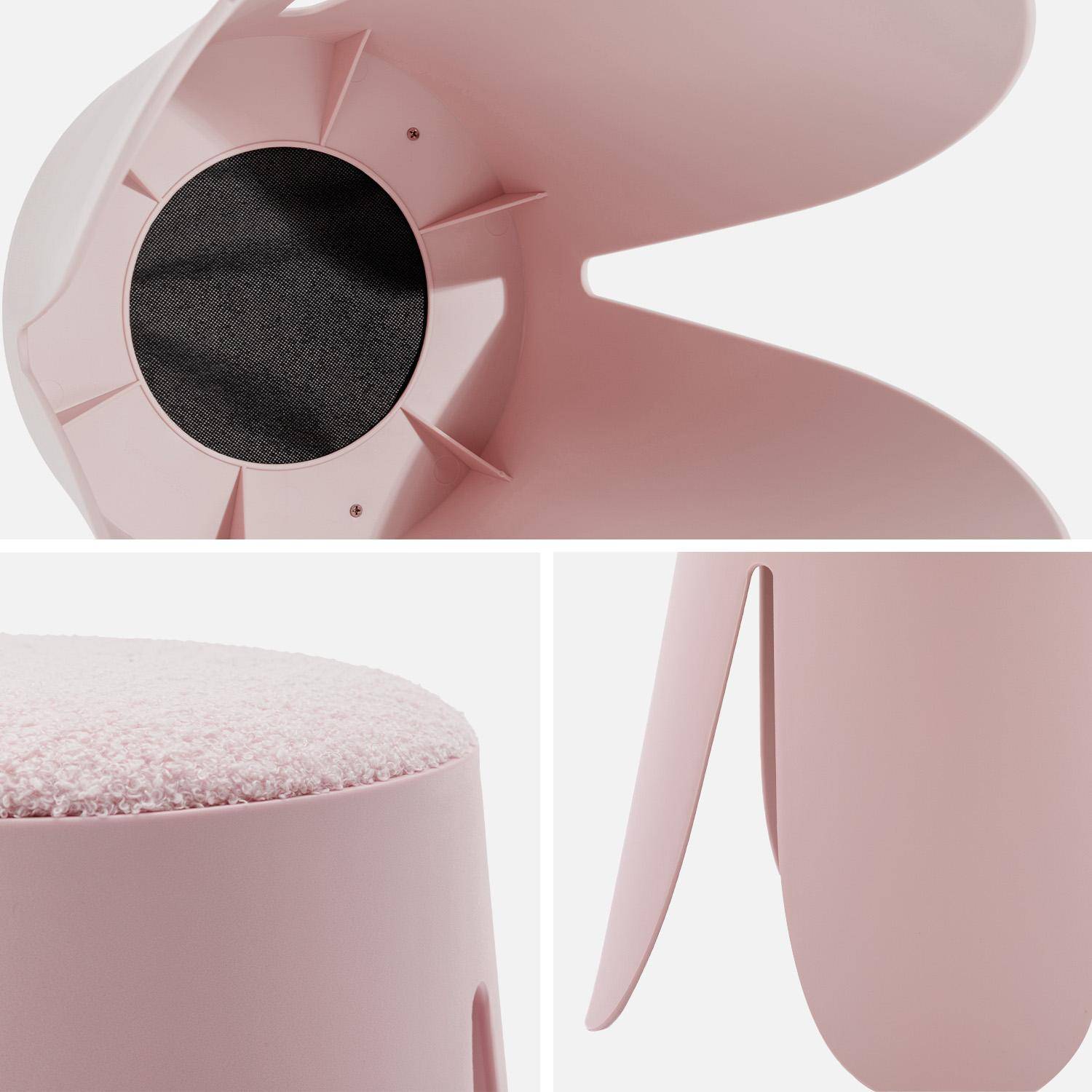 Stapelbare kinderkrukjes bouclé textuur (set van 2) lichtroze Ø36/25 x H 31cm - Niki Kids,sweeek,Photo4