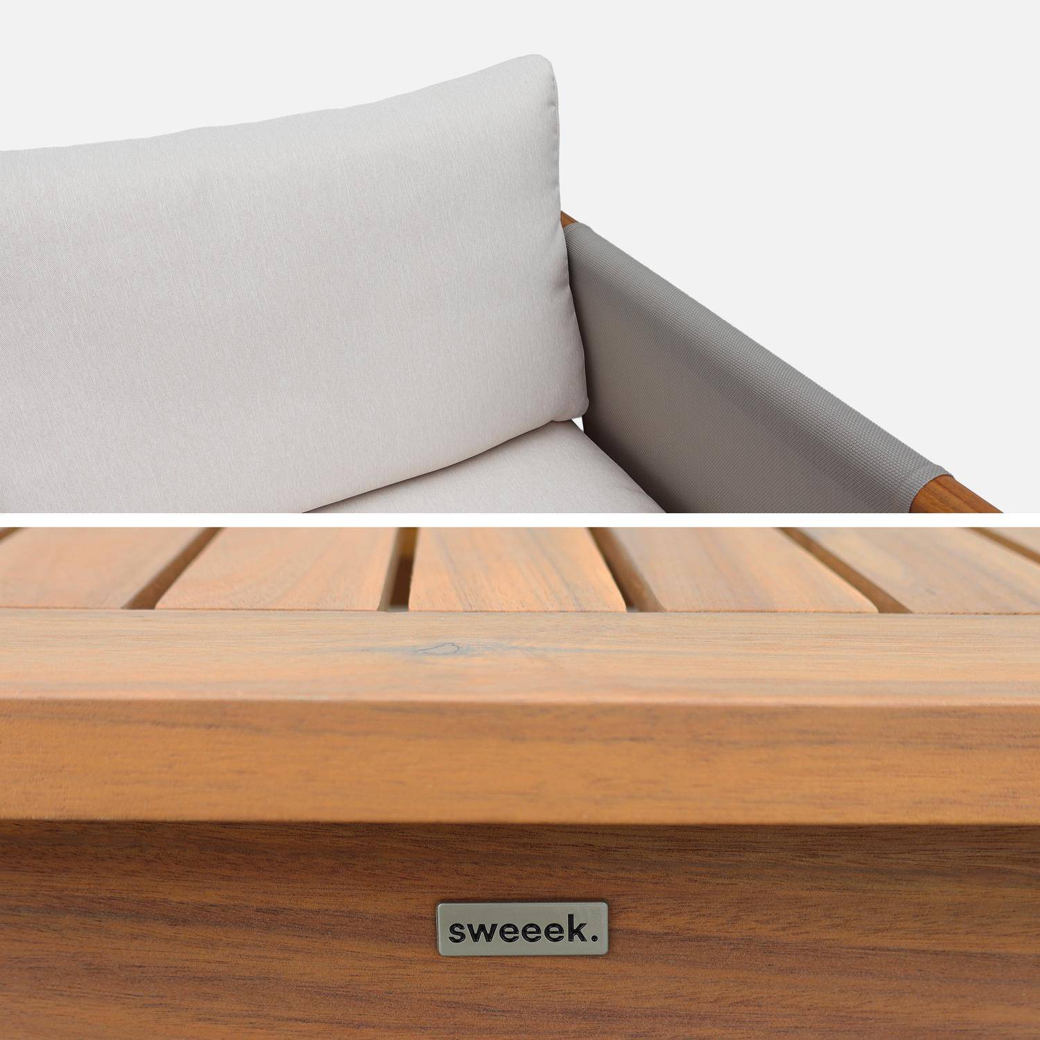 Set da giardino in legno di acacia e tessuto beige, 4 posti Beige - 128x82x75 cm Photo4