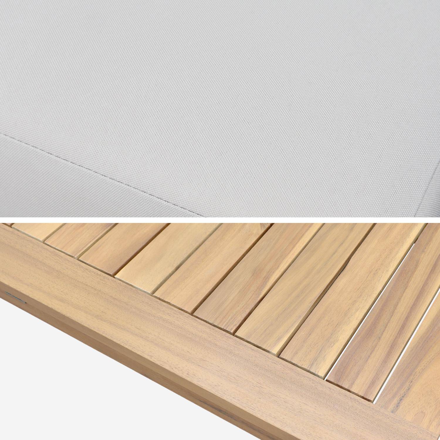Salotto da giardino modulare in legno di acacia e tessuto beige, 4 posti Beige - 90x60x30 cm,sweeek,Photo4