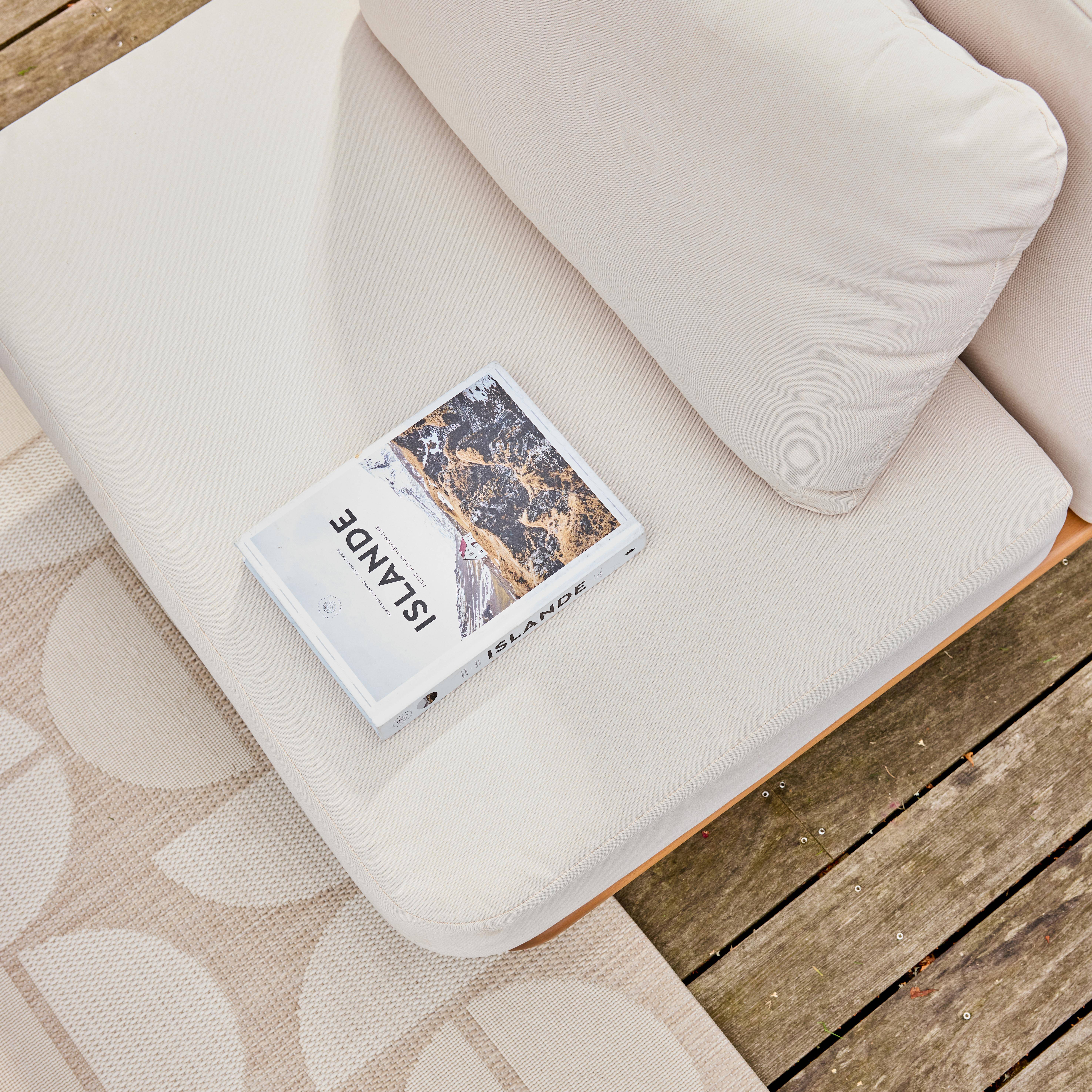 Set da giardino in legno di acacia, 4 posti Beige - 83x180x75 cm Photo5