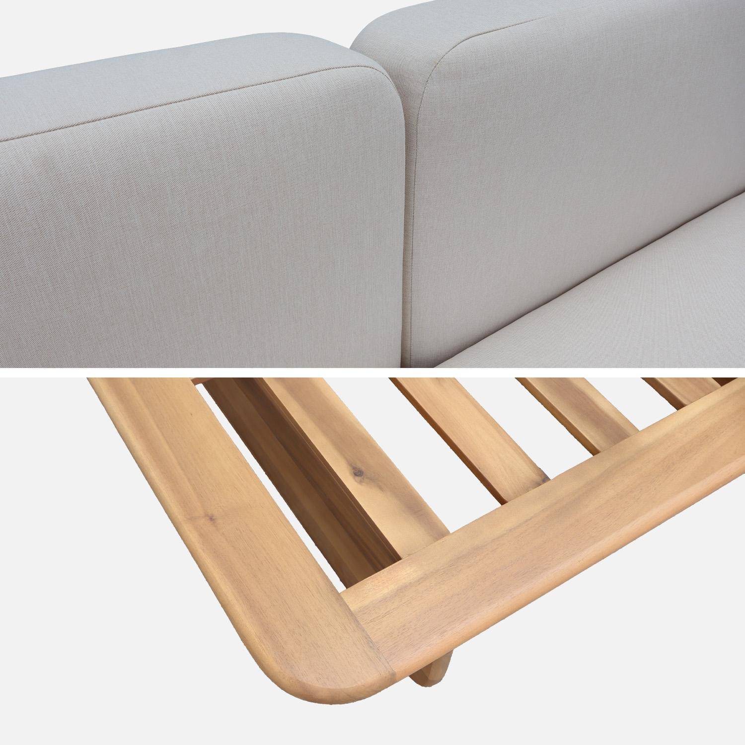 Set da giardino in legno di acacia, 4 posti Beige - 83x180x75 cm Photo9