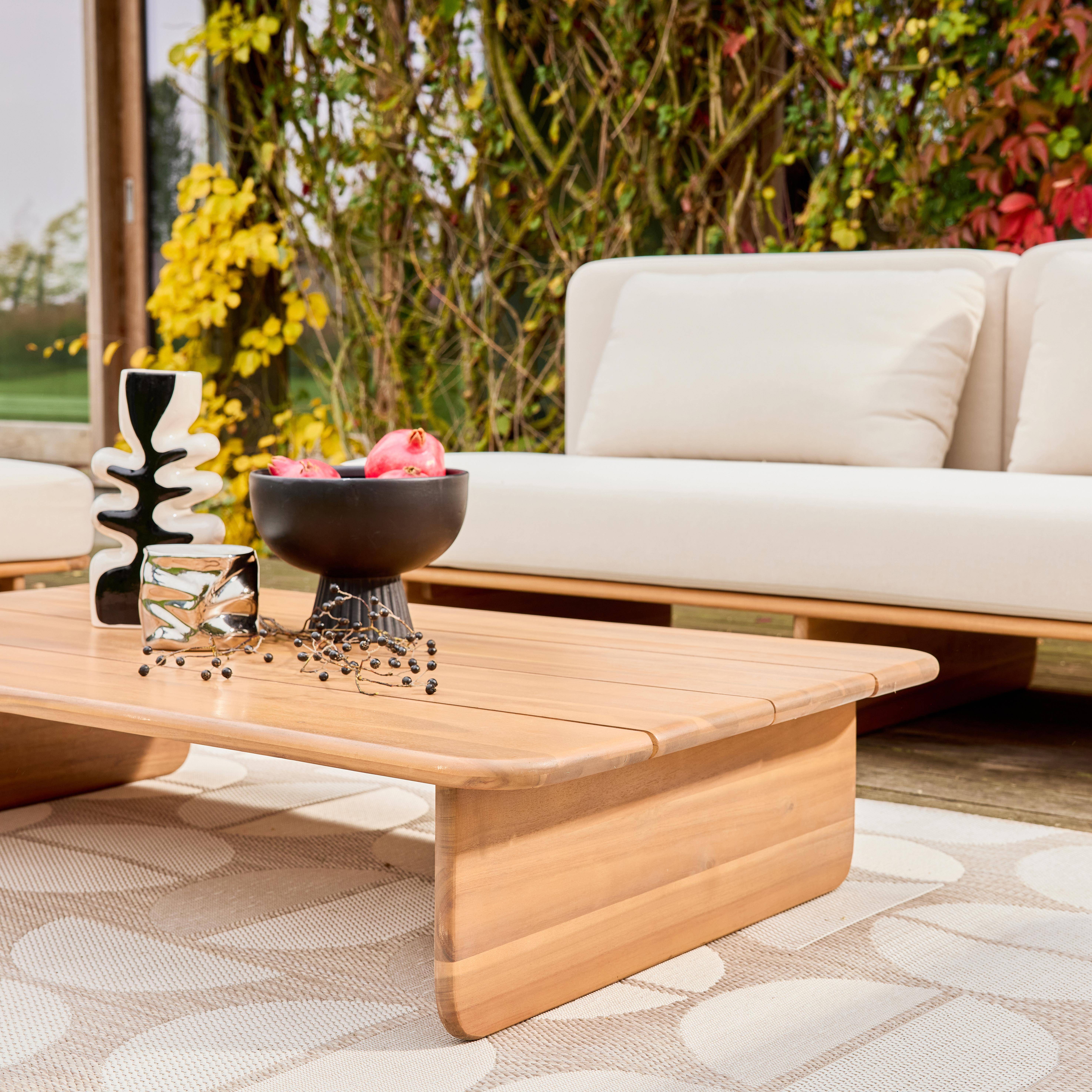 Set da giardino in legno di acacia, 4 posti Beige - 83x180x75 cm Photo4