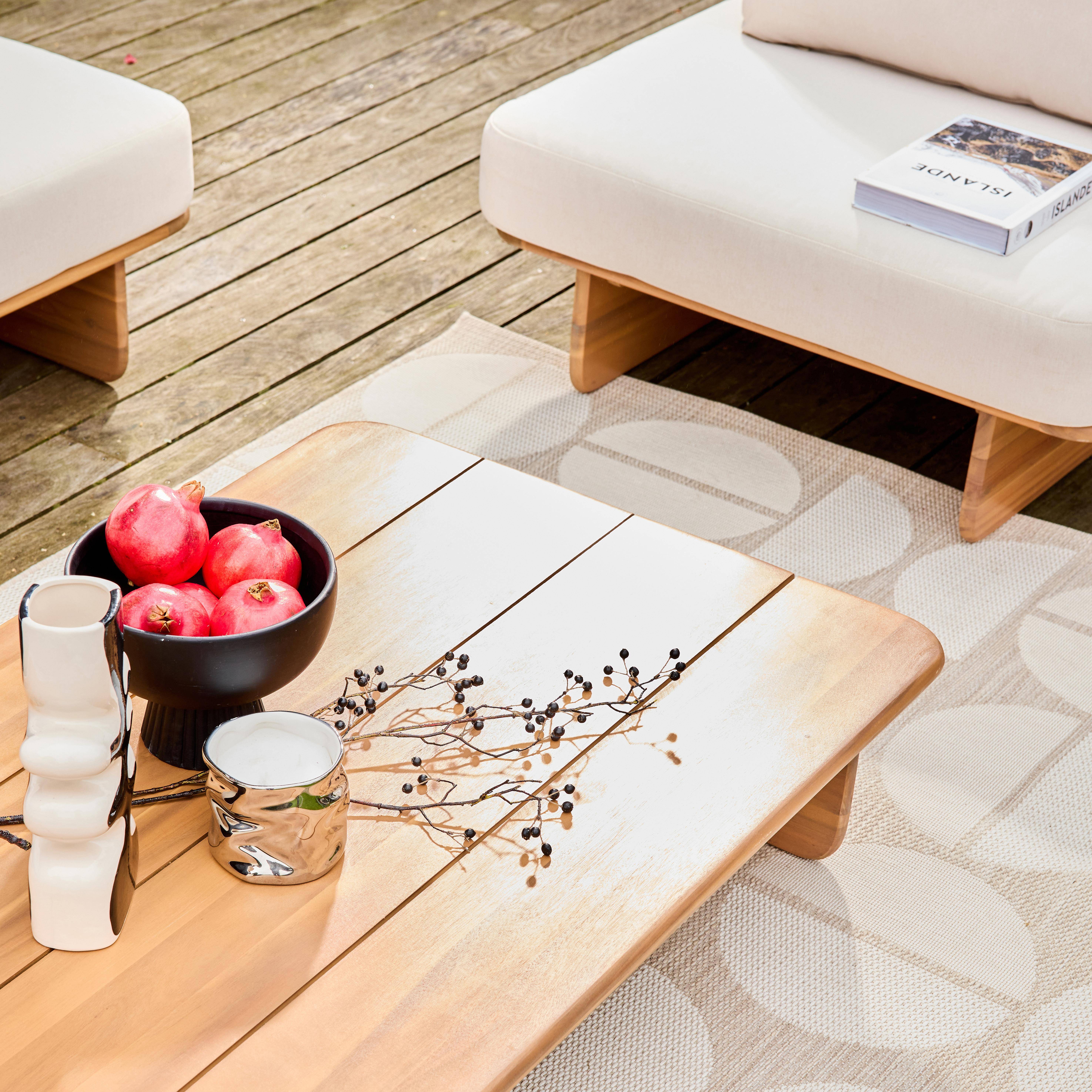 Set da giardino in legno di acacia, 4 posti Beige - 83x180x75 cm Photo3