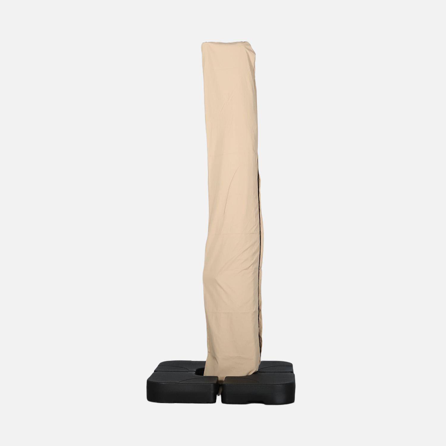 Ombrellone dritto con frange in acciaio, 2m Beige - 200x200x225 cm,sweeek,Photo5