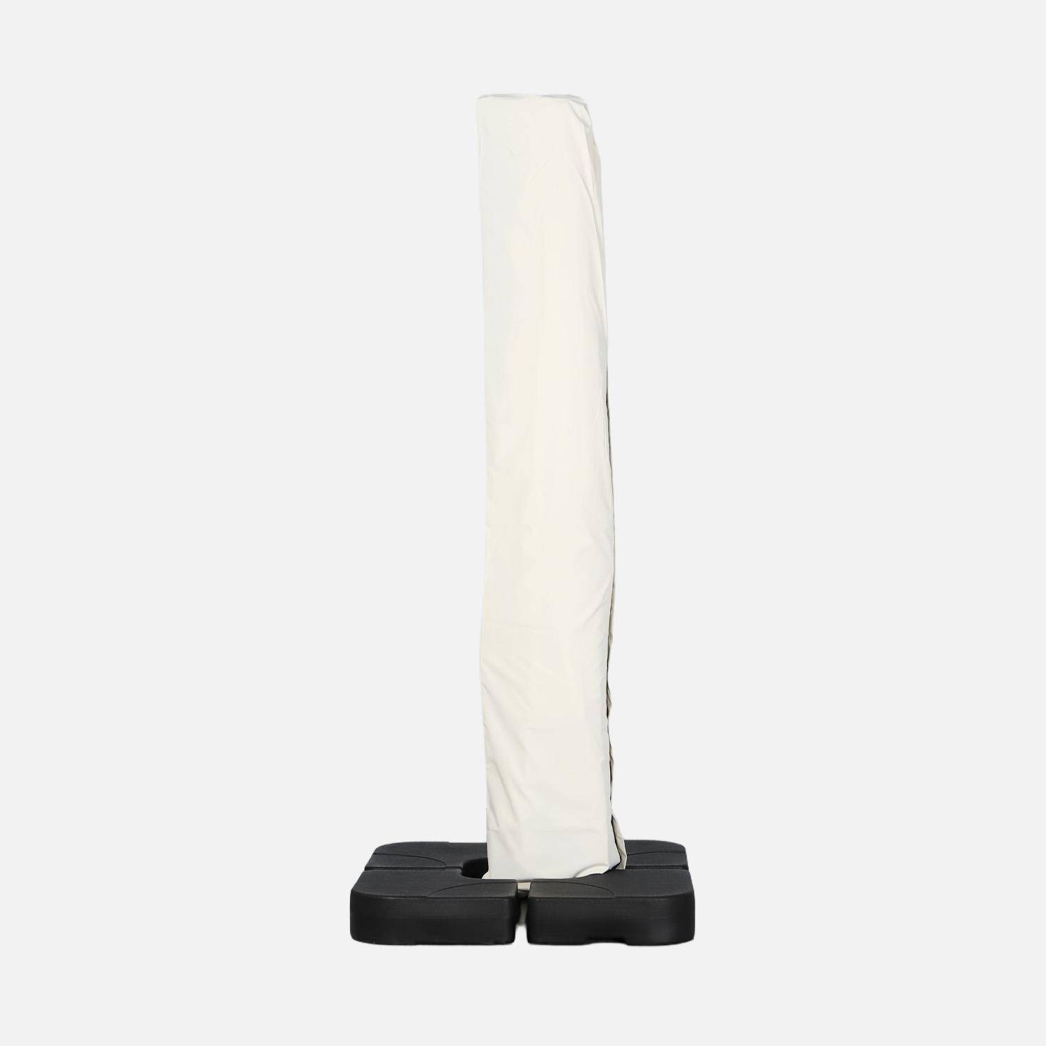 Parasol déporté rectangulaire 3x4m + dalles à lester 50x50cm écru - Wimereux + Fixeo Photo5