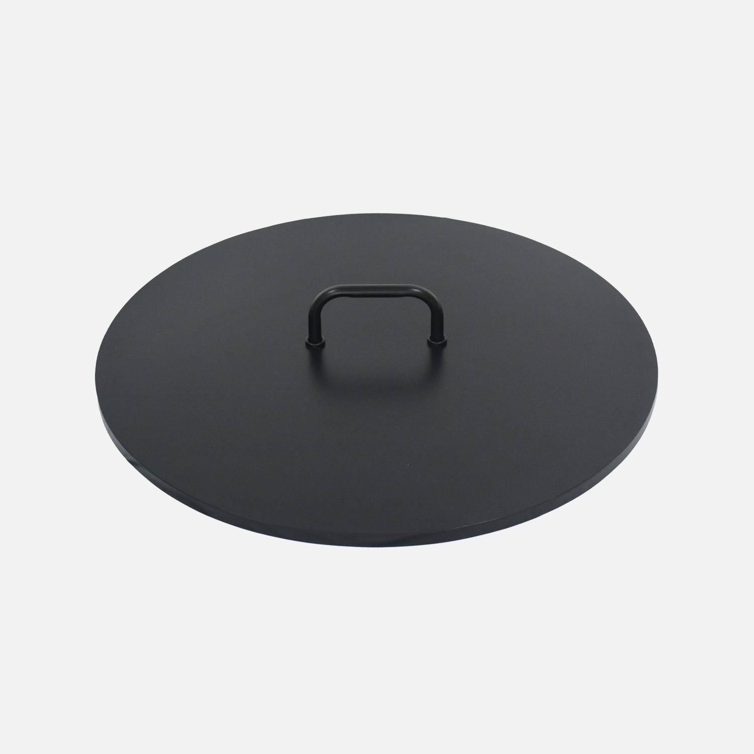 Coperchio per braciere in acciaio compatibile Mombacho e Stromboli, 80cm Nero - 83x83x8 cm Photo2