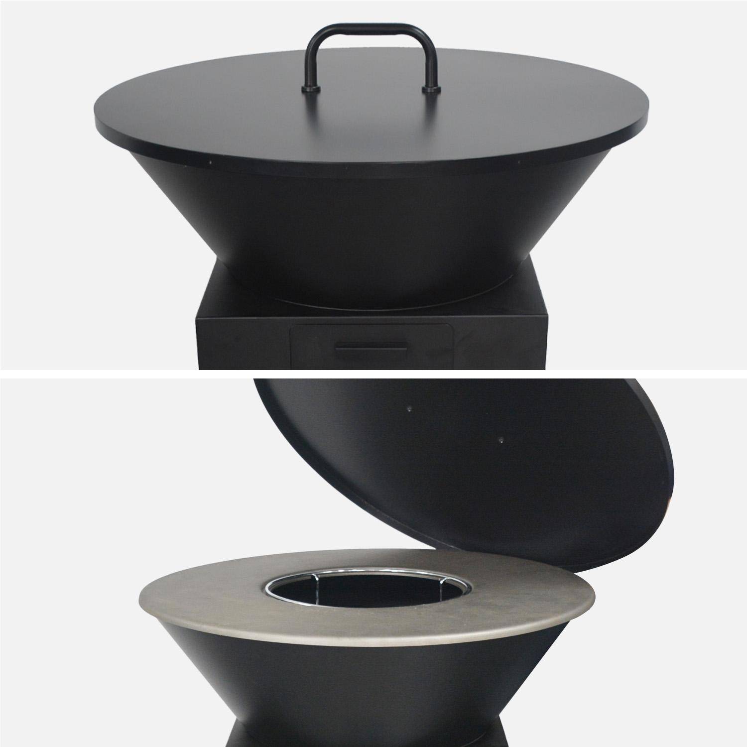 Coperchio per braciere in acciaio compatibile Mombacho e Stromboli, 80cm Nero - 83x83x8 cm,sweeek,Photo4