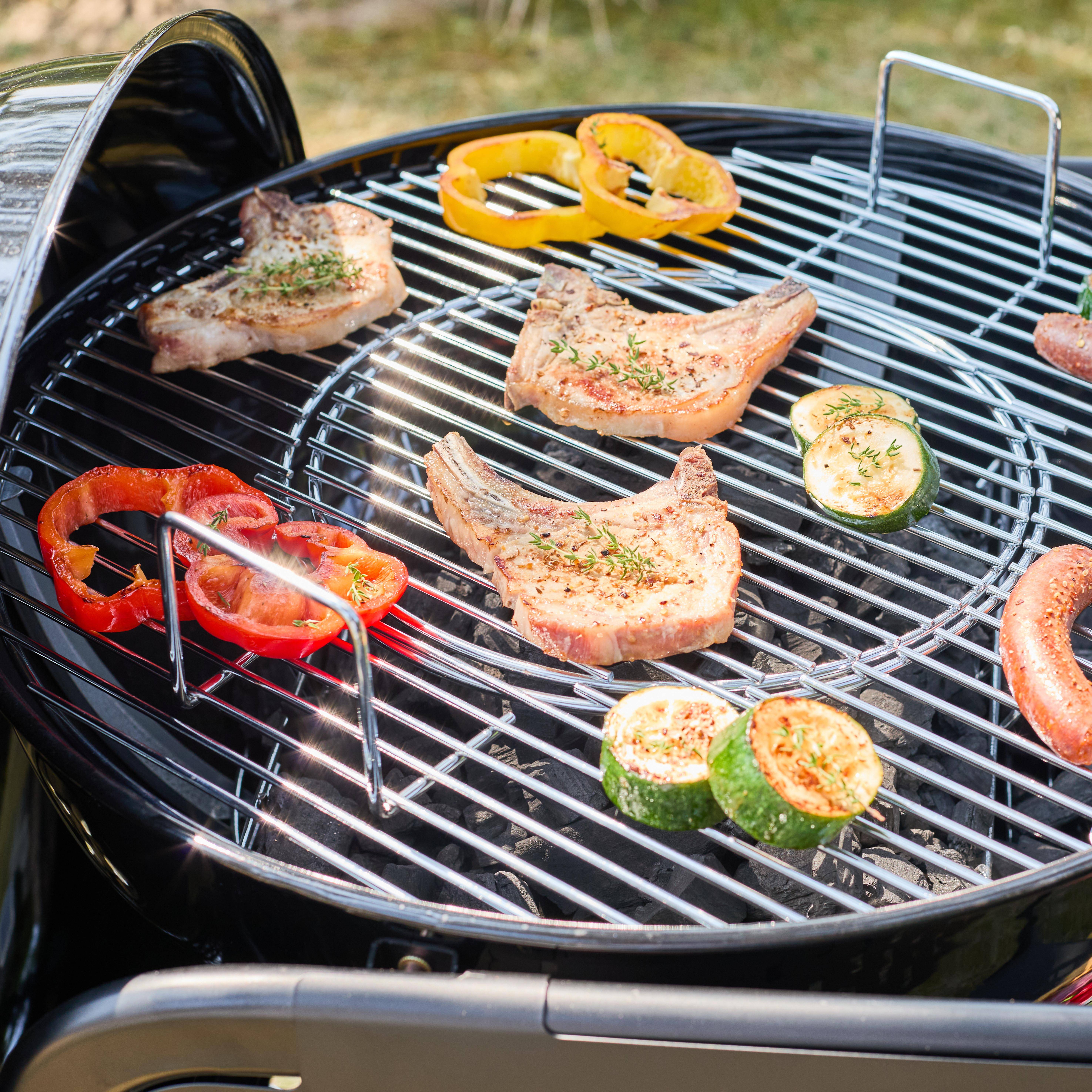 Ronde houtskoolbarbecue Ø53cm grill met karretje geëmailleerd staal zwart - Maurice,sweeek,Photo4