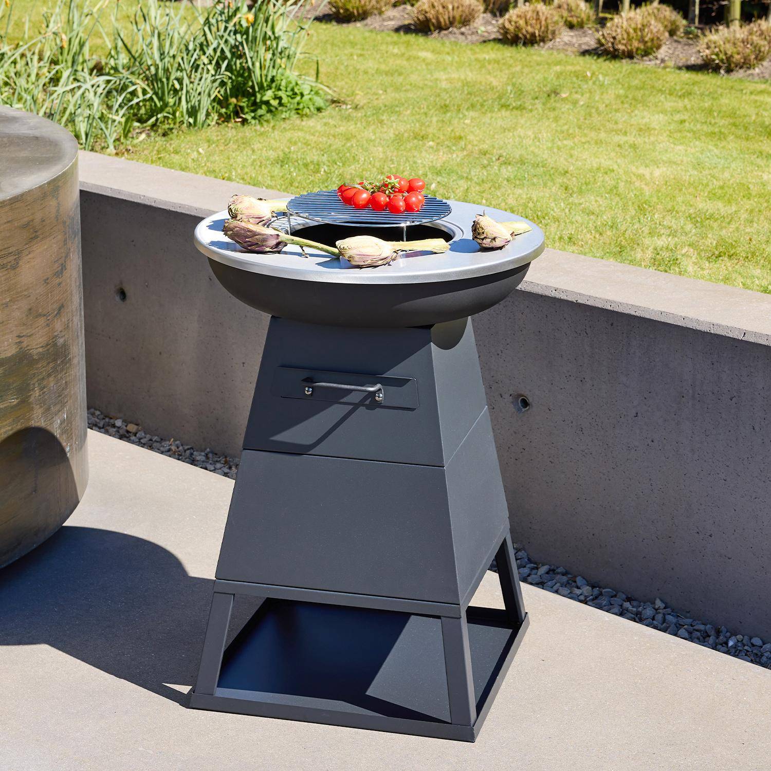 Brazier barbecue Ø59cm with storage space black | sweeek